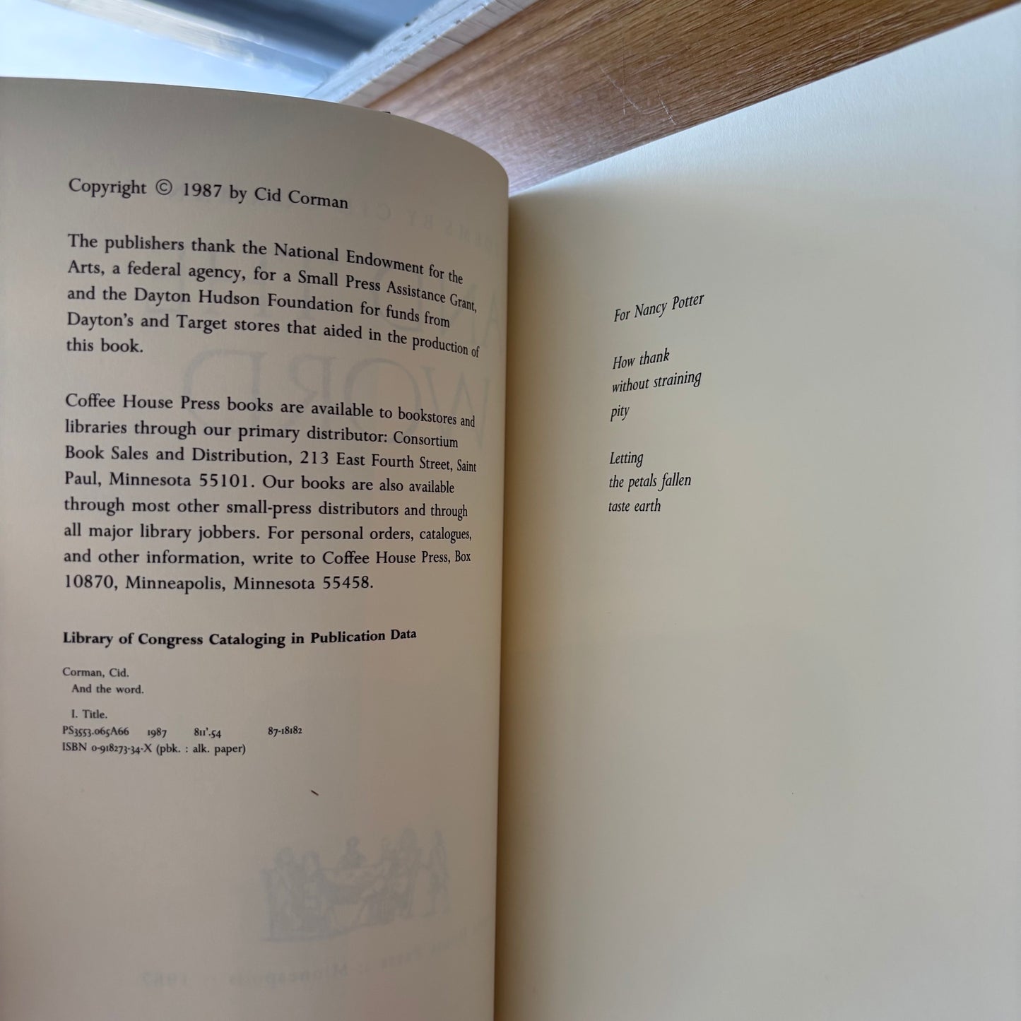Cid Corman - And the Word - First Edition