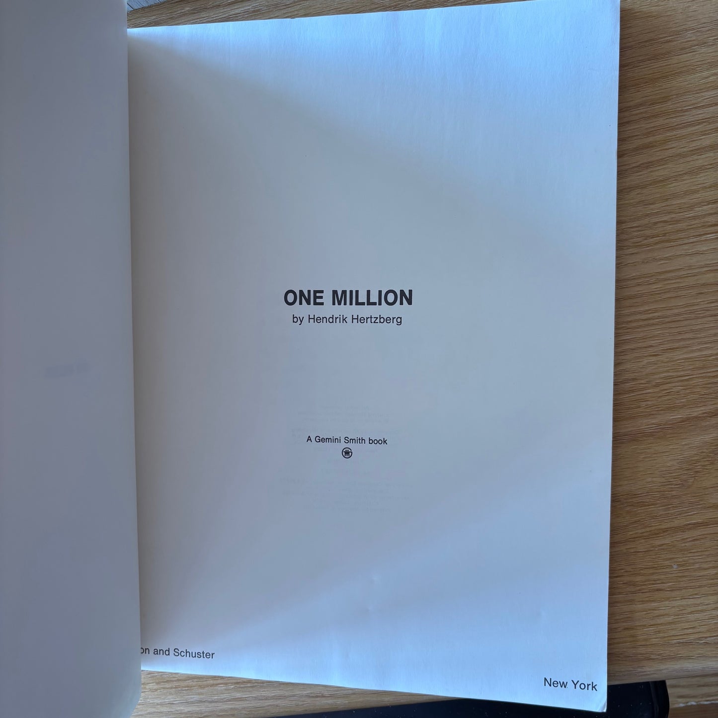 Hendrik Hertzberg - One Million - First Edition