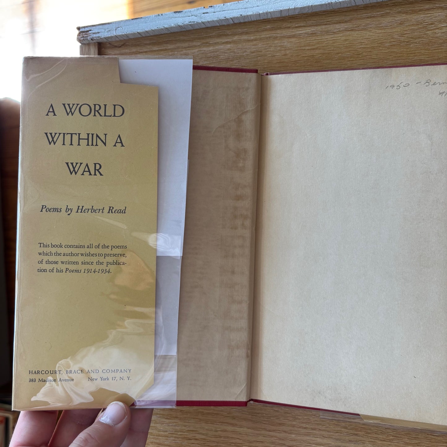Herbert Read - A World Within a War - First Edition