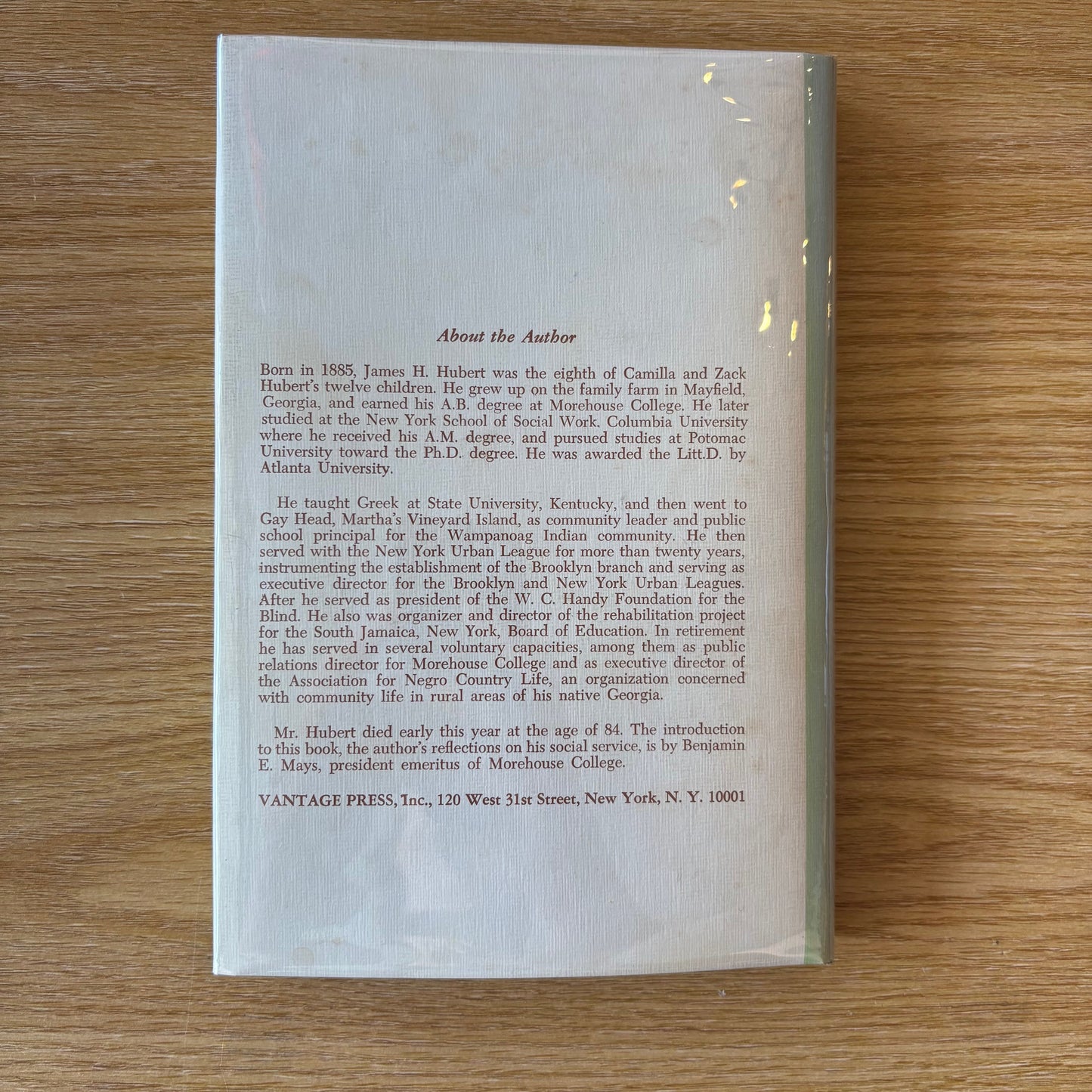 James H. Hubert - Profiles of Adventure: Transcripts of Negro Heritage - First Edition