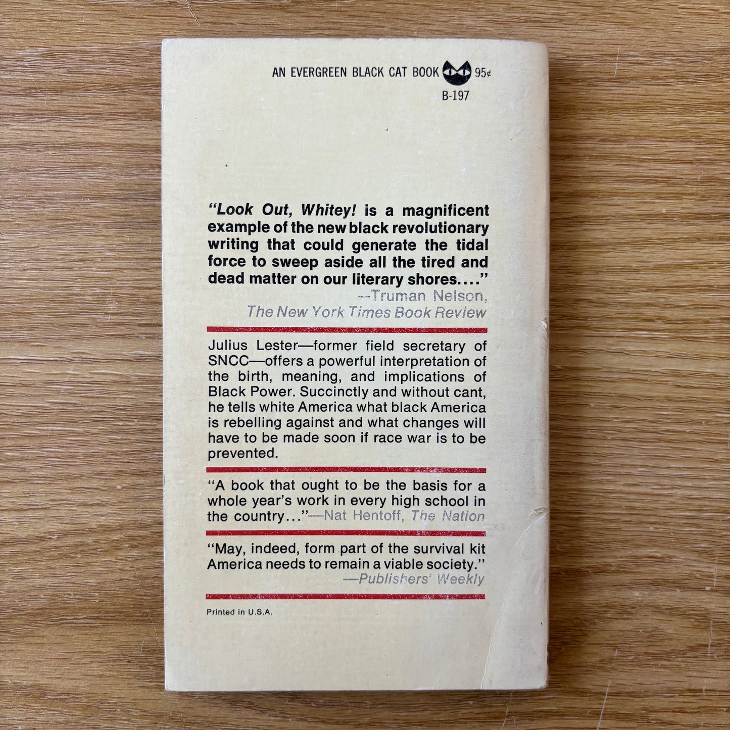 Julius Lester - Look Out, Whitey! Black Power's Gon' Get Your Mama! - First Edition Paperback