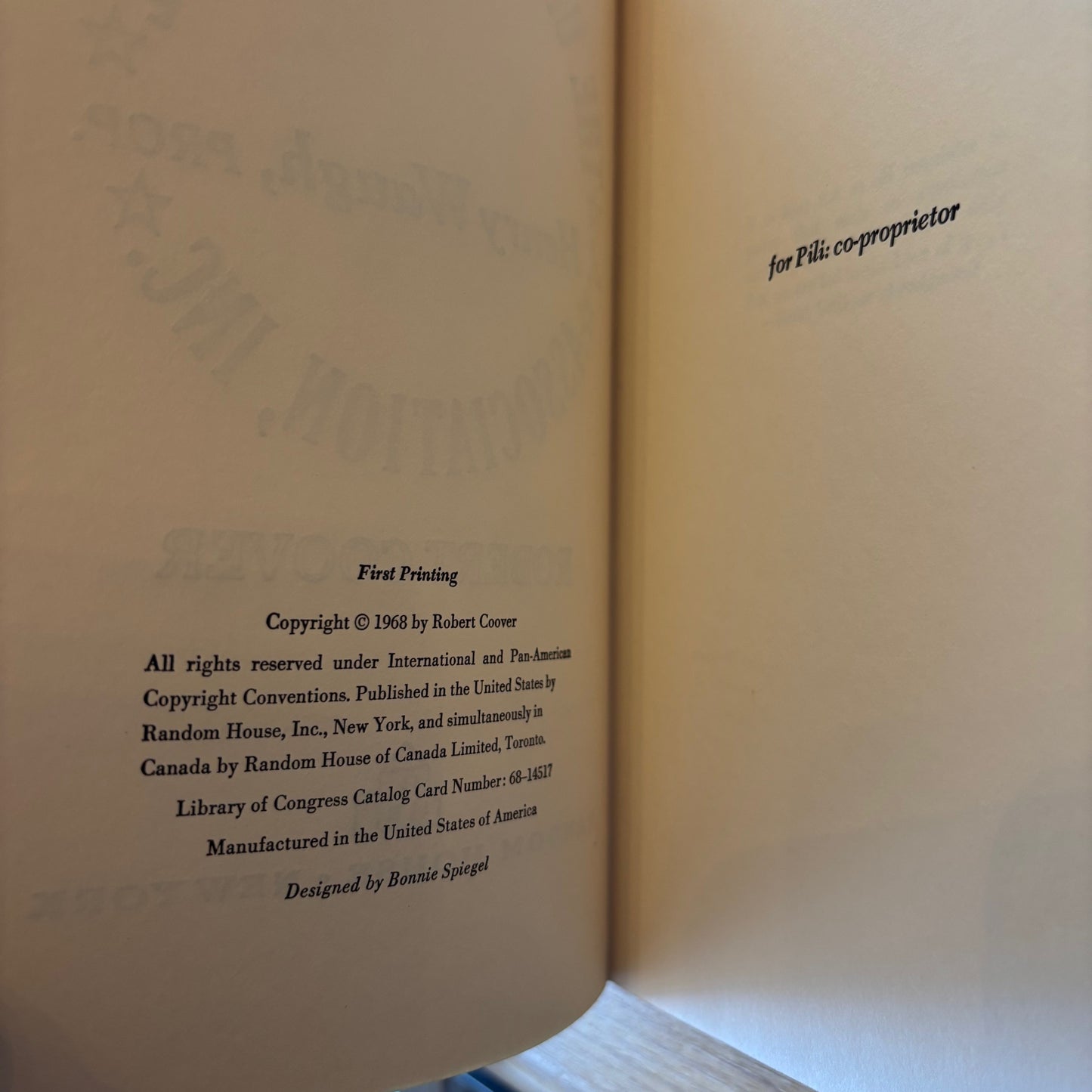 Robert Coover - The Universal Baseball Association, Inc. - First Edition