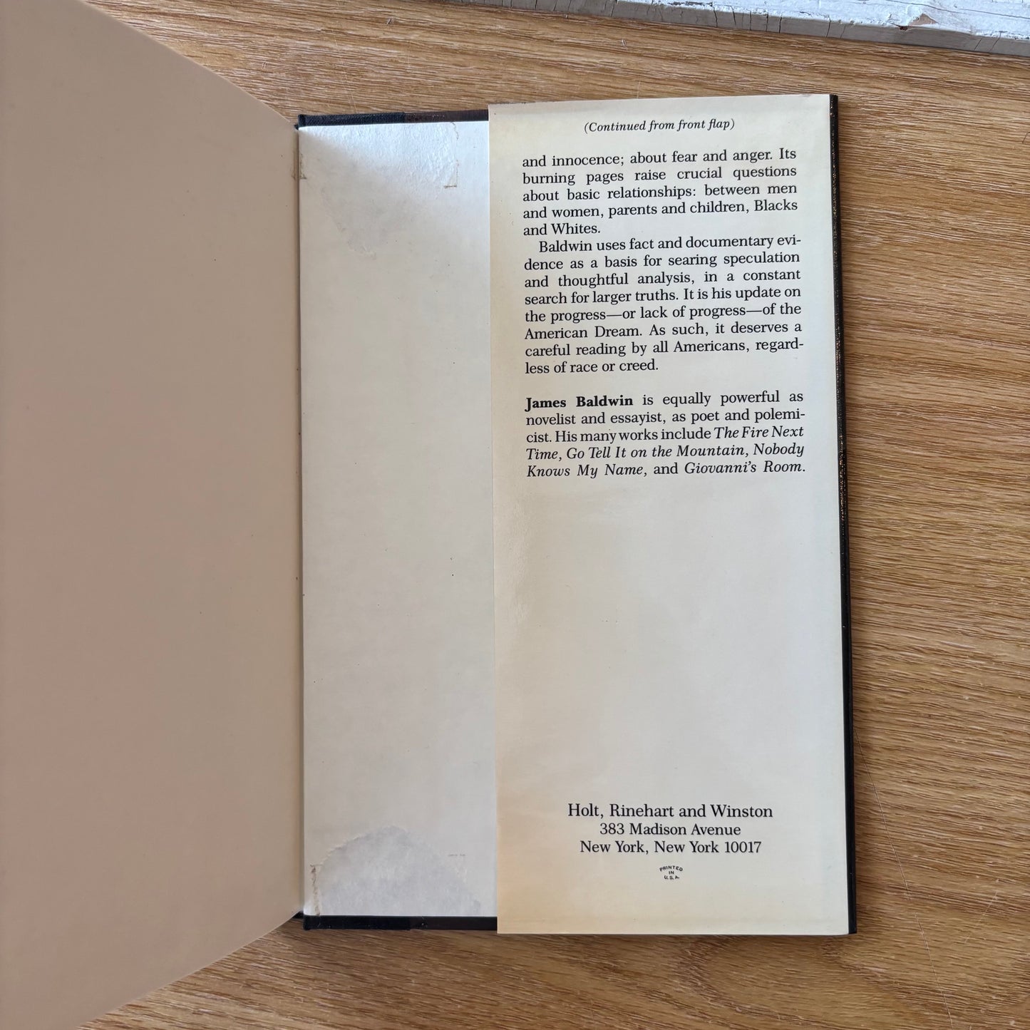 James Baldwin - The Evidence of Things Not Seen - First Edition