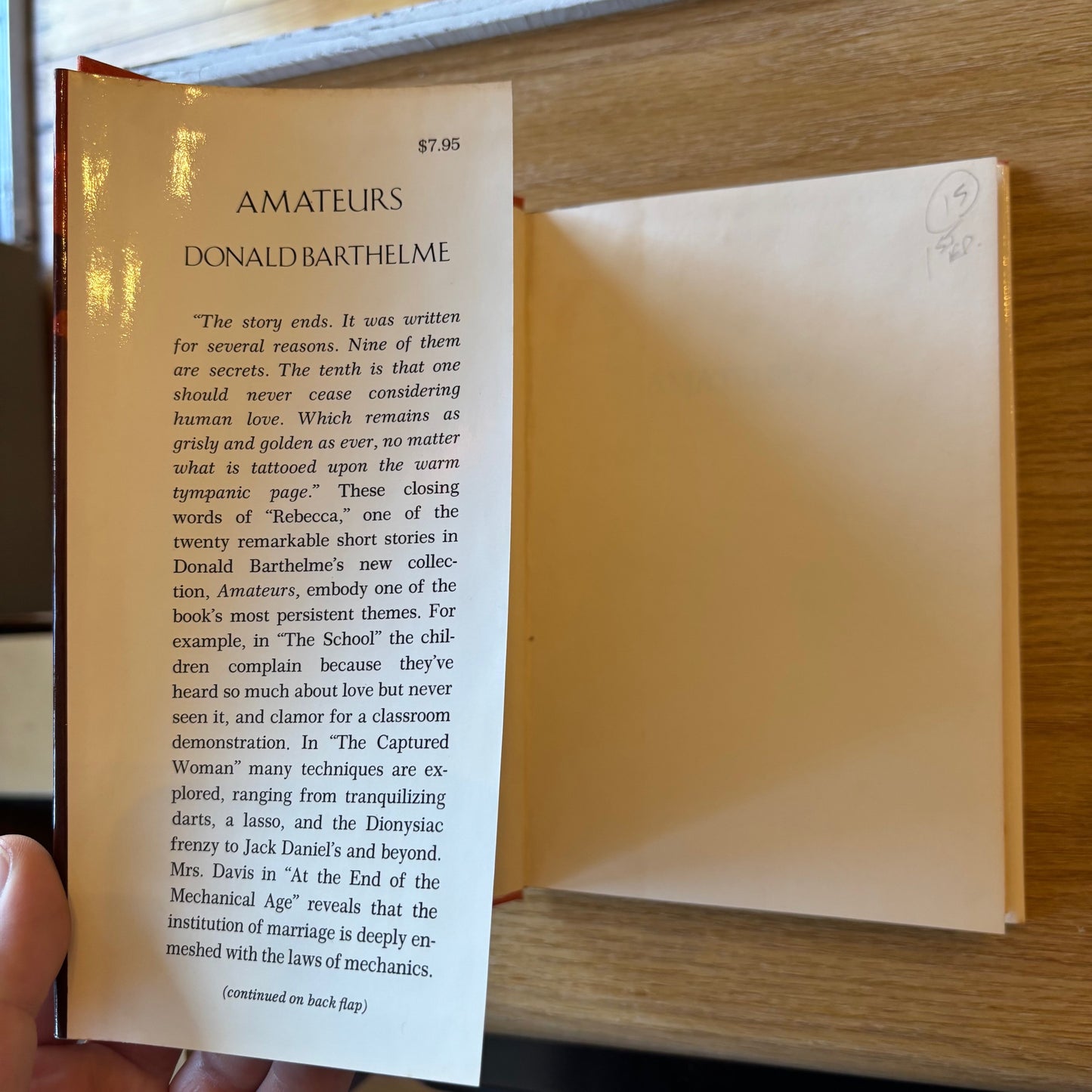 Donald Barthelme - Amateurs - First Edition