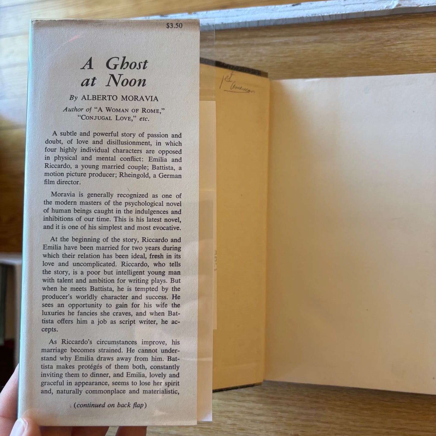 Alberto Moravia - A Ghost at Noon - First Edition