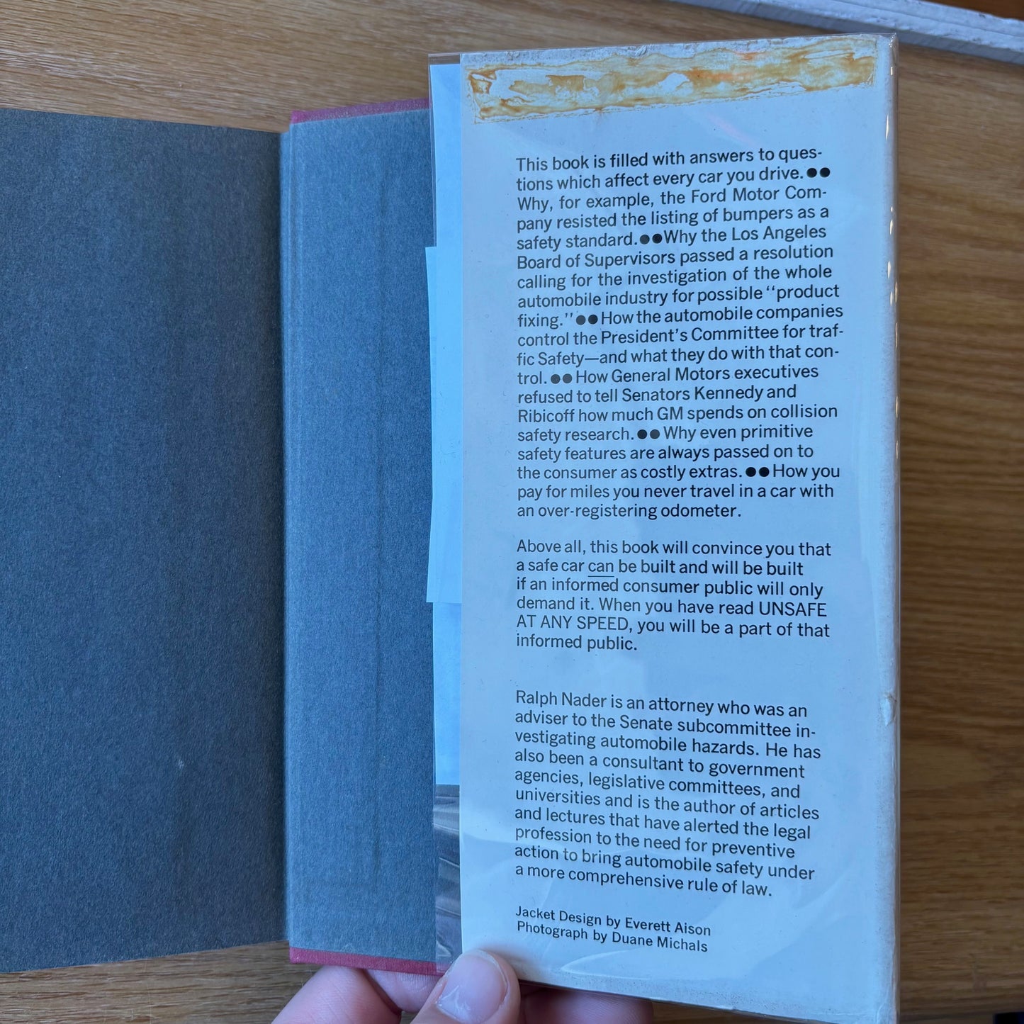 Ralph Nader - Unsafe at Any Speed: The Designed-In Dangers of the American Automobile - First Edition