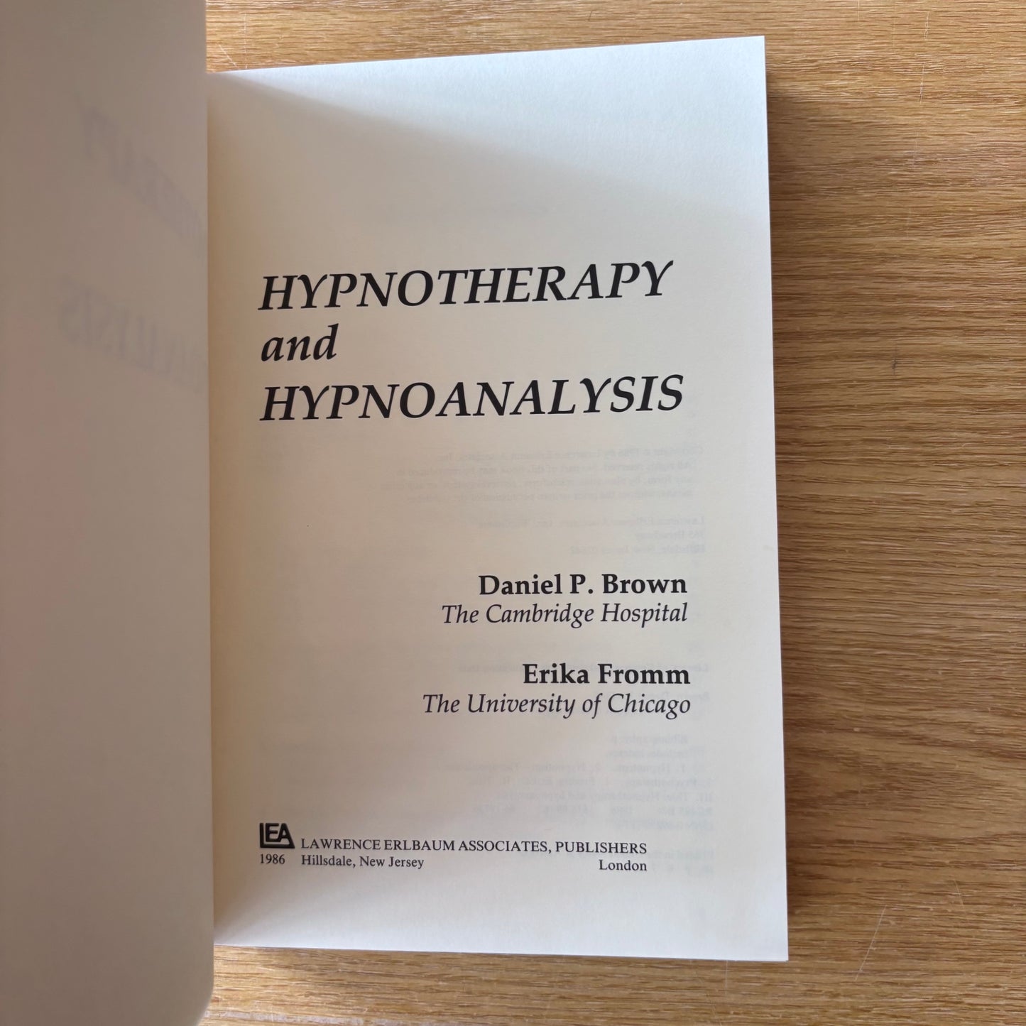 Daniel P. Brown & Erika Fromm - Hypnotherapy and Hypnoanalysis