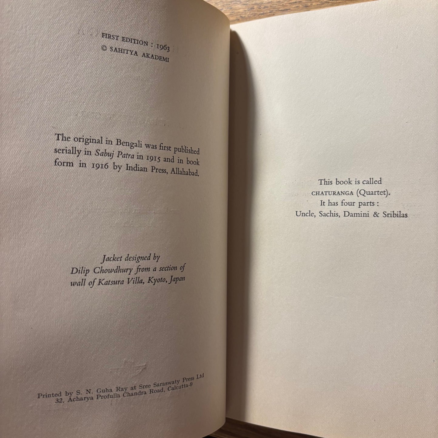 Rabindranath Tagore - Chaturanga - First Edition
