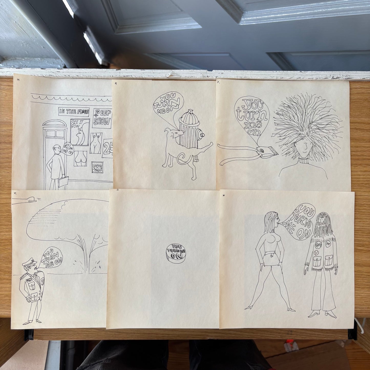Robert Strimban - 28 Drawn Designs Using the Phrase "You Turn Me On" - ca. 1960s