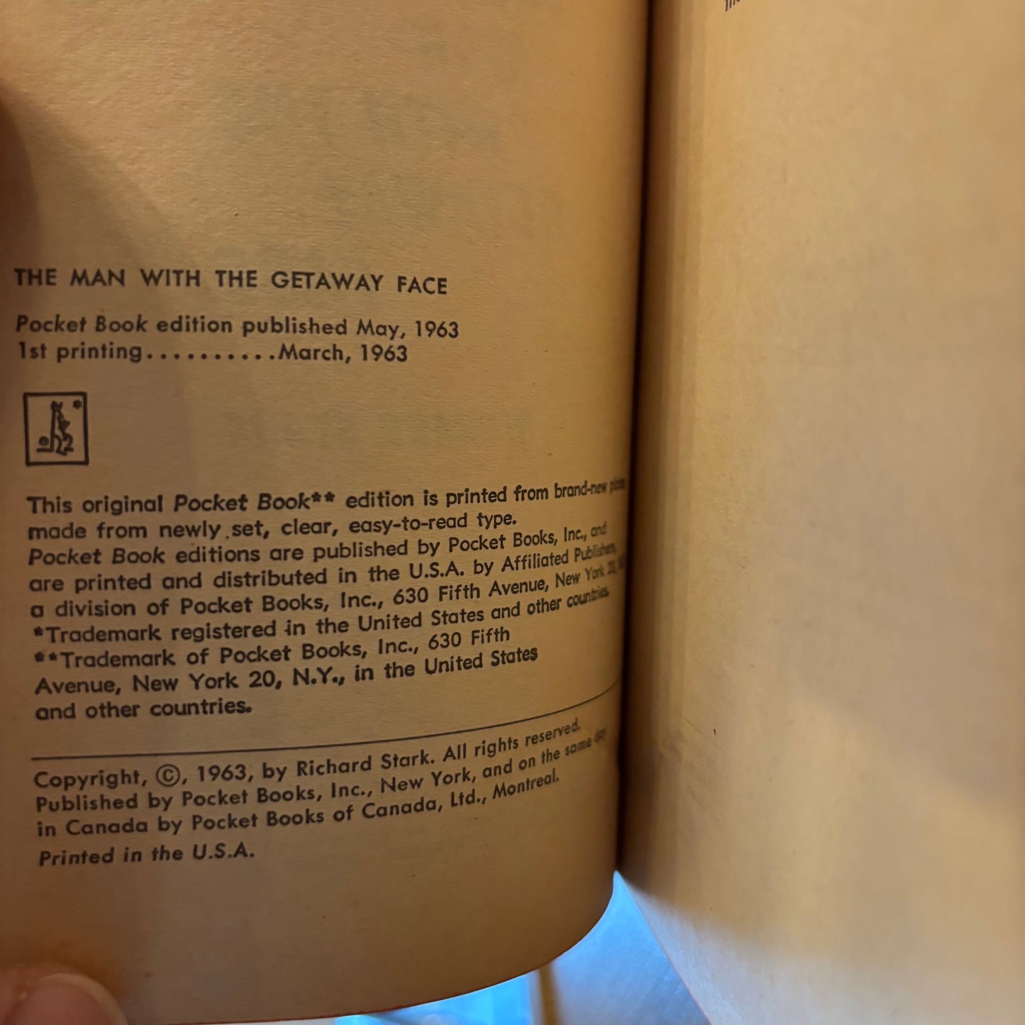 Richard Stark - The Man with the Getaway Face - First Edition