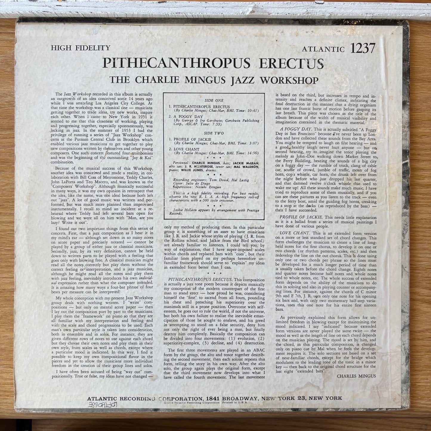 (Charles Mingus) The Charlie Mingus Jazz Workshop - Pithecanthropus Erectus