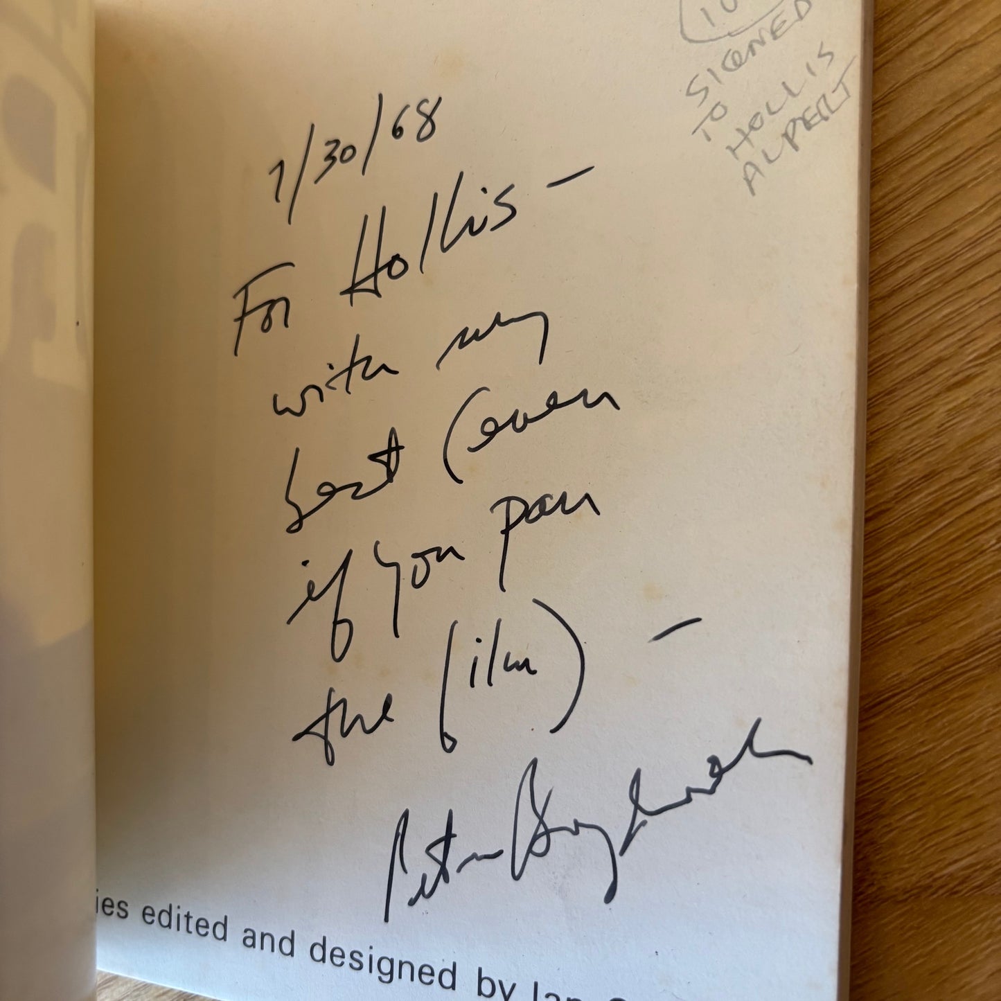 Peter Bogdanovich - John Ford - Signed to Hollis Alpert