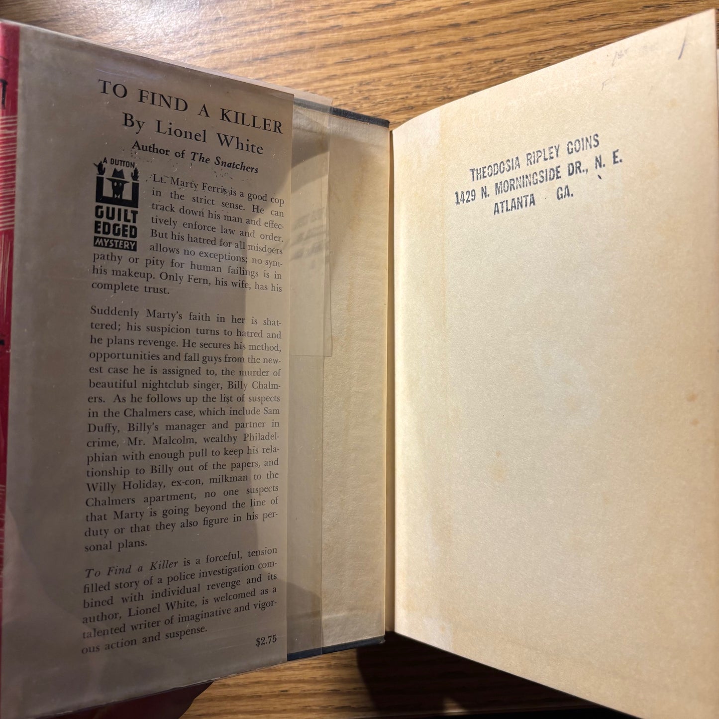 Lionel White - To Find a Killer - First Edition