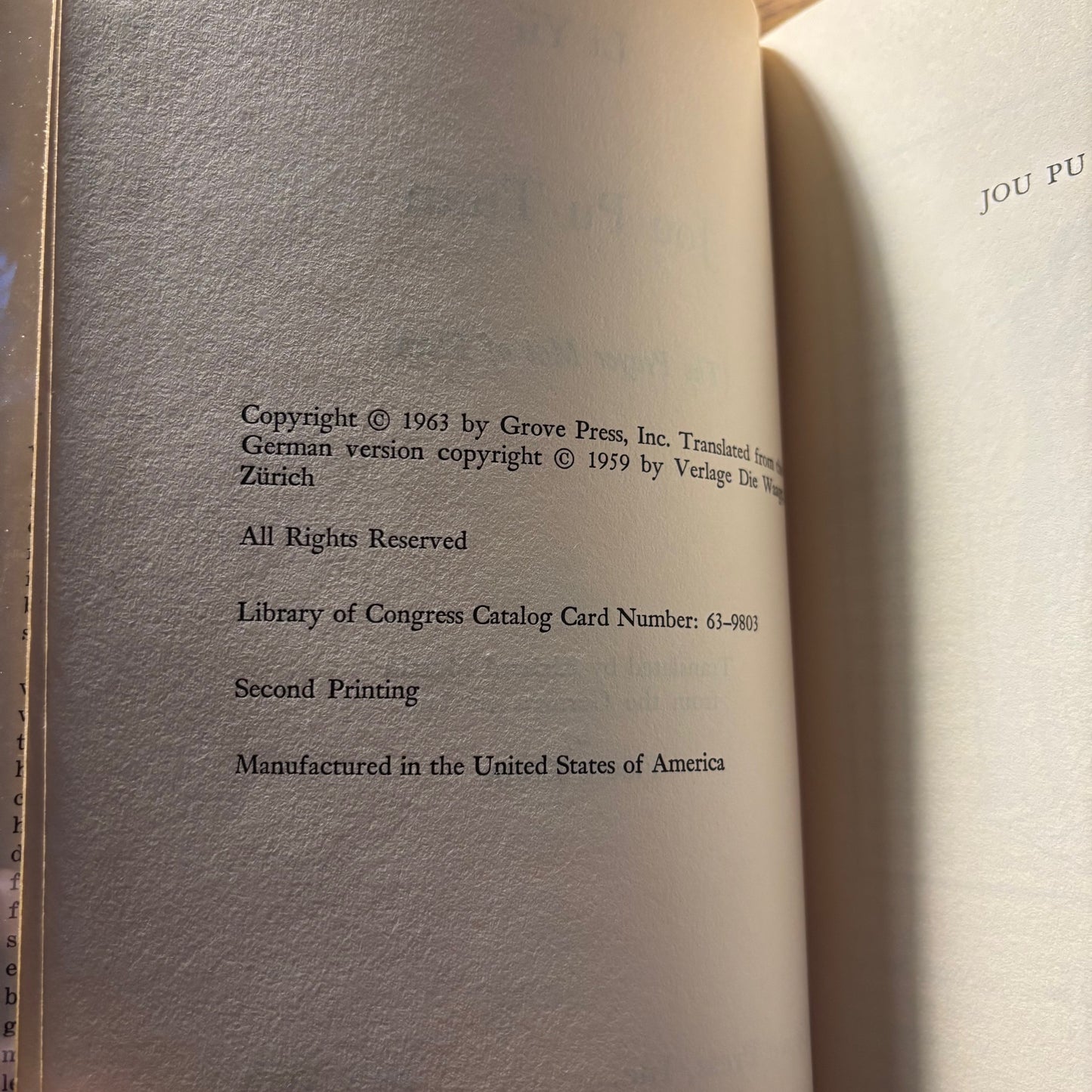 Li Yu - Jou Pu Tuan - First Edition Second Printing