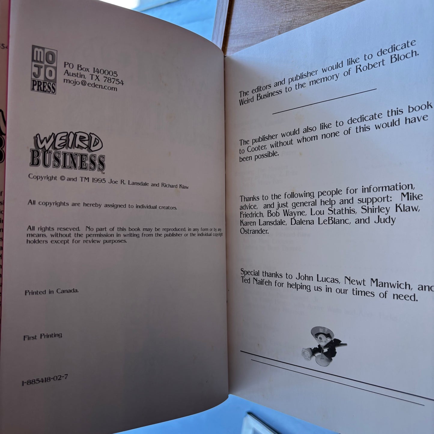 Joe R. Lansdale & Richard Klaw, eds. - Weird Business - Signed First Edition