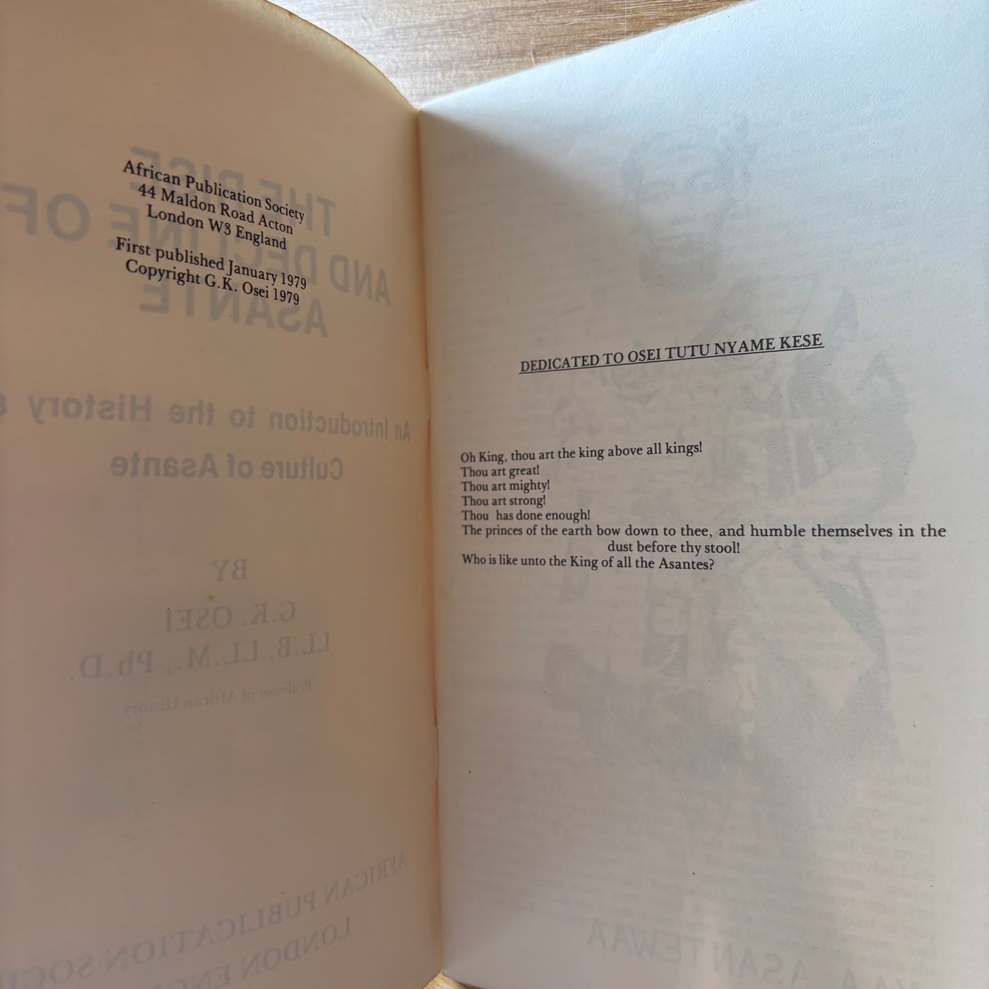 G.K. Osei - The Rise and Decline of Asante - First Edition