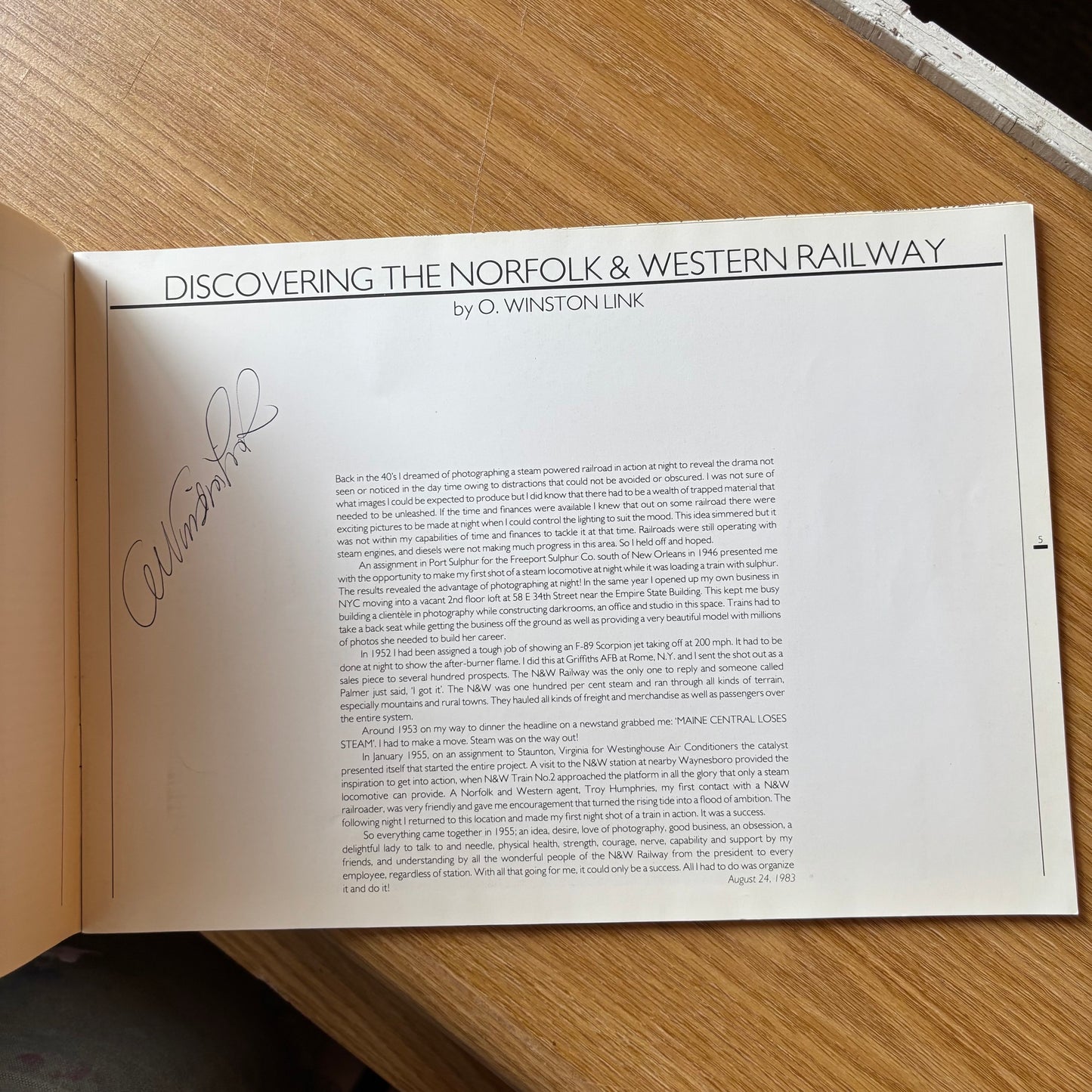 O. Winston Link - Night Trick: Photographs of the Norfolk & Western Railway 1959-60 - Signed First Edition