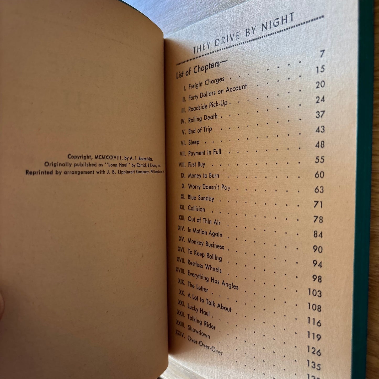 A.I. Bezzerides - They Drive by Night (Long Haul) - Dell Mapback