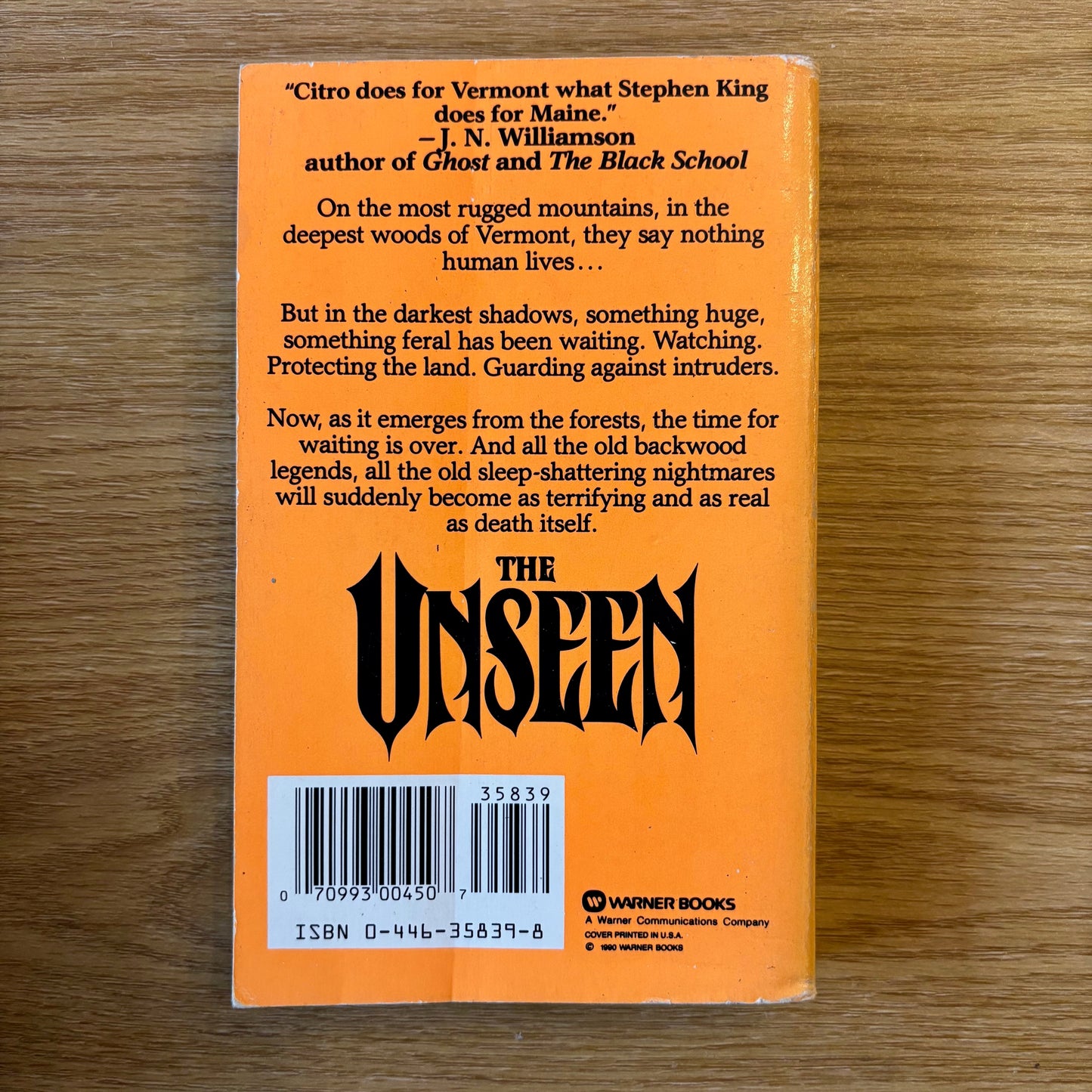 Joseph Citro - The Unseen - Signed First Edition