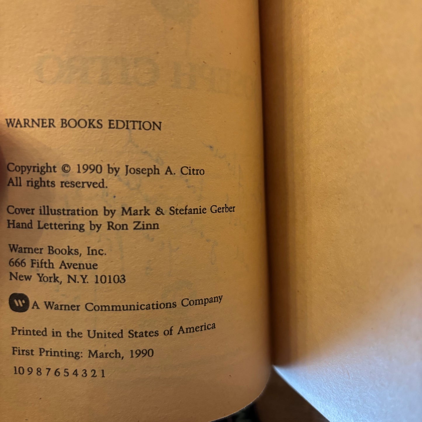 Joseph Citro - The Unseen - Signed First Edition