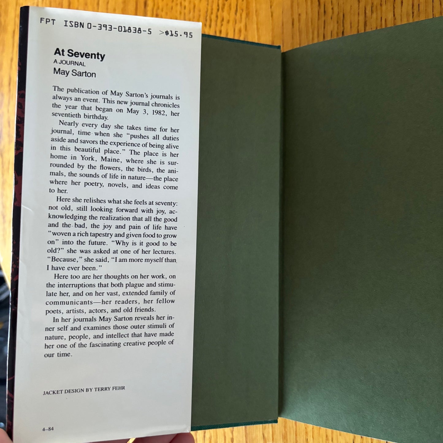 May Sarton - At Seventy: A Journal - Signed First Edition