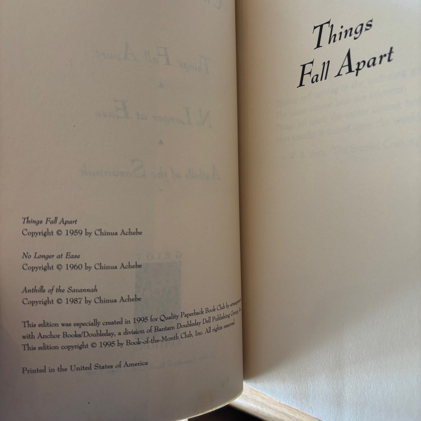 Chinua Achebe - Things Fall Apart, No Longer at Ease, Anthills of the Savannah