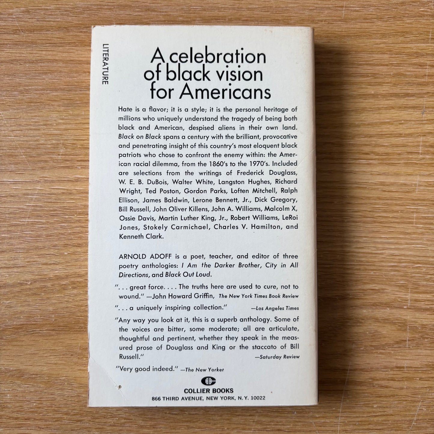 Arnold Adoff, ed. - Black on Black: Commentaries by Black Americans from Frederick Douglass to Malcolm X