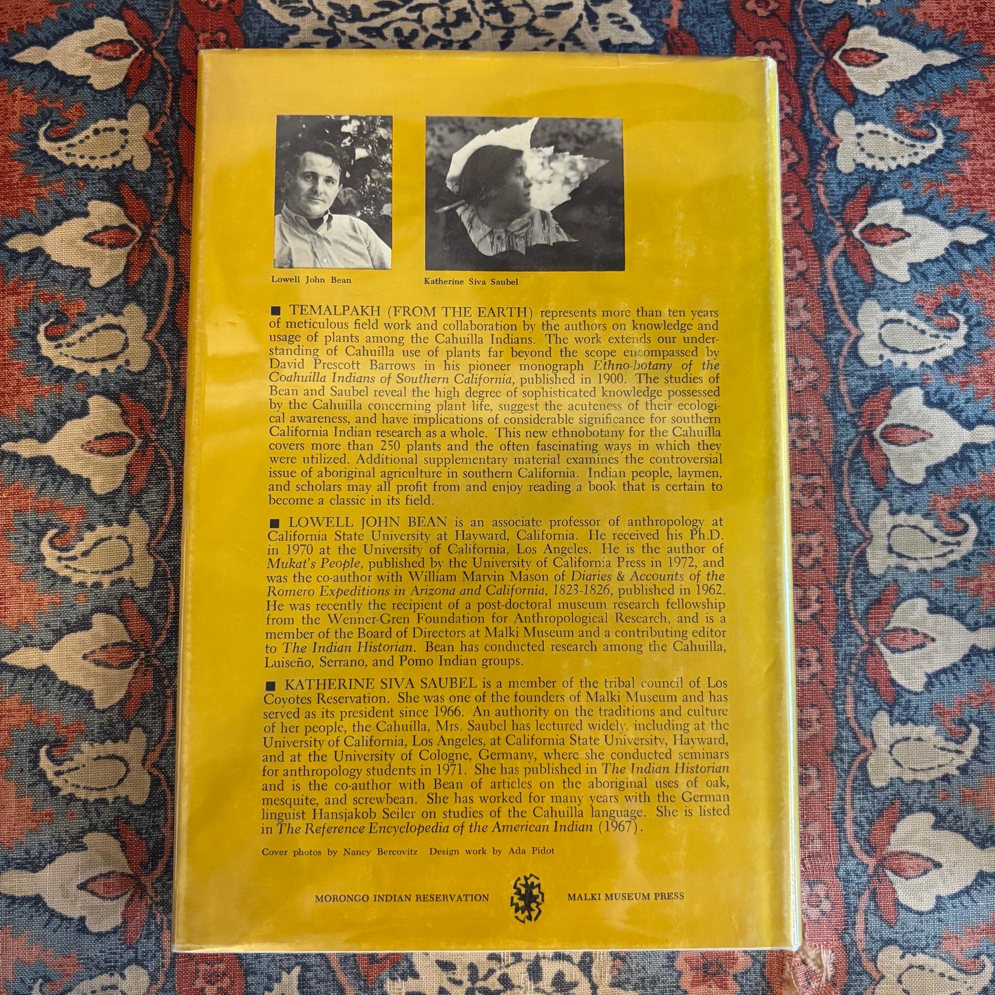 Lowell John Bean & Katherine Siva Saubel - Temalpakh: Cahuilla Indian Knowledge and Usage of Plants - Signed First Edition