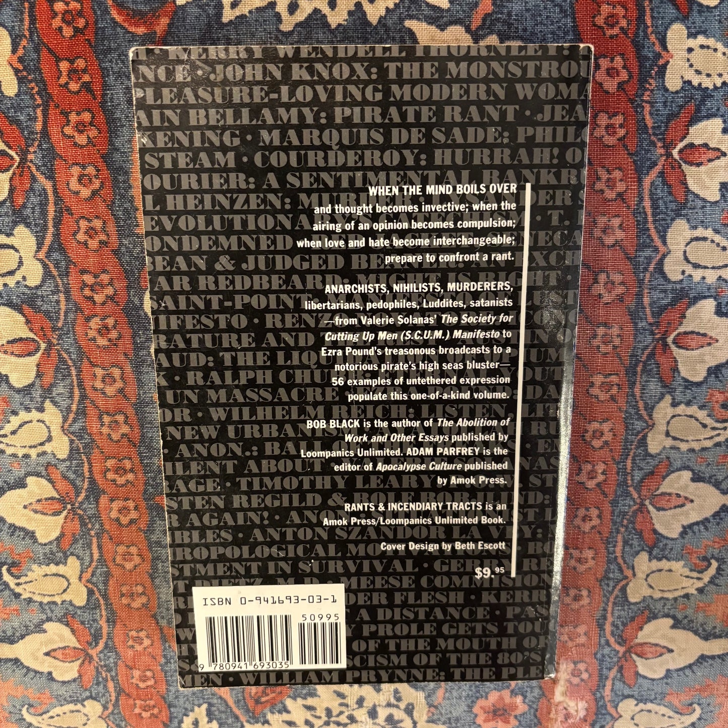 Adam Parfrey & Bob Black - Rants and Other Incendiary Tracts - First Edition