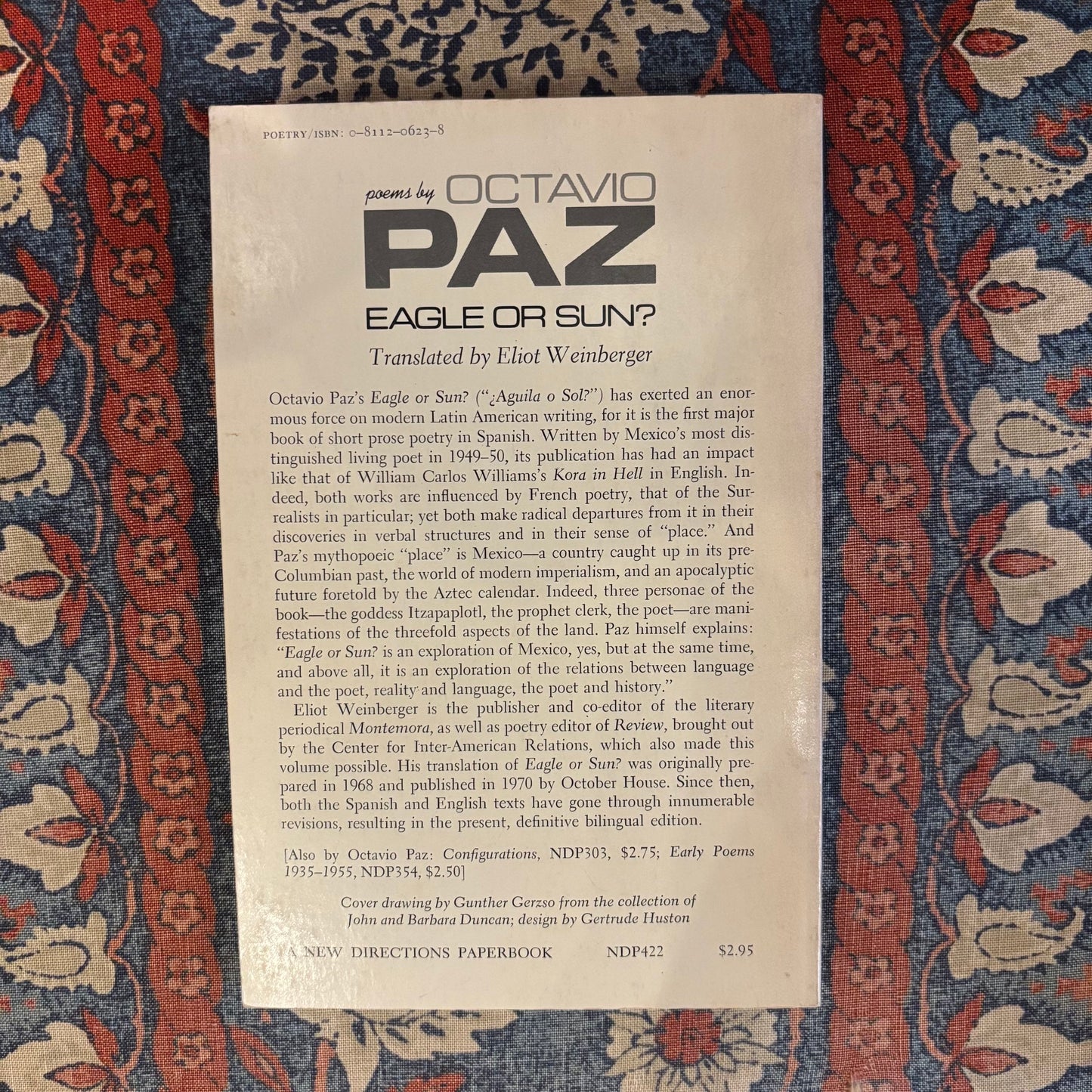 Octavio Paz - Eagle or Sun? - Signed First Edition Paperback