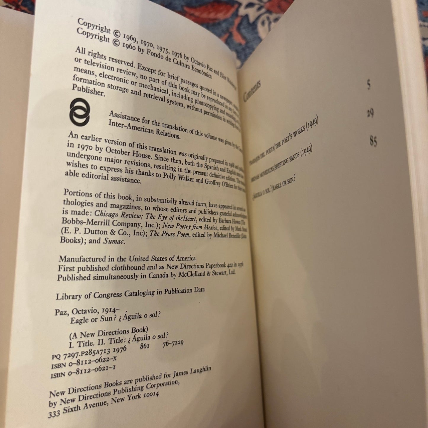 Octavio Paz - Eagle or Sun? - Signed First Edition Paperback