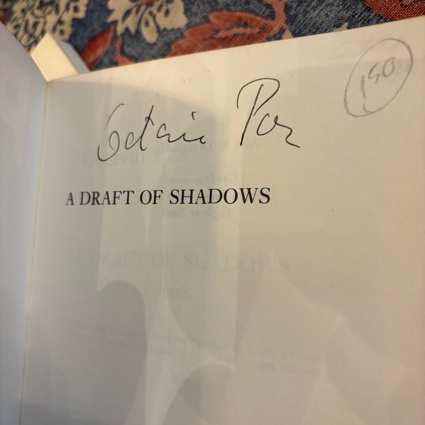 Octavio Paz - A Draft of Shadows - Signed First Edition Paperback