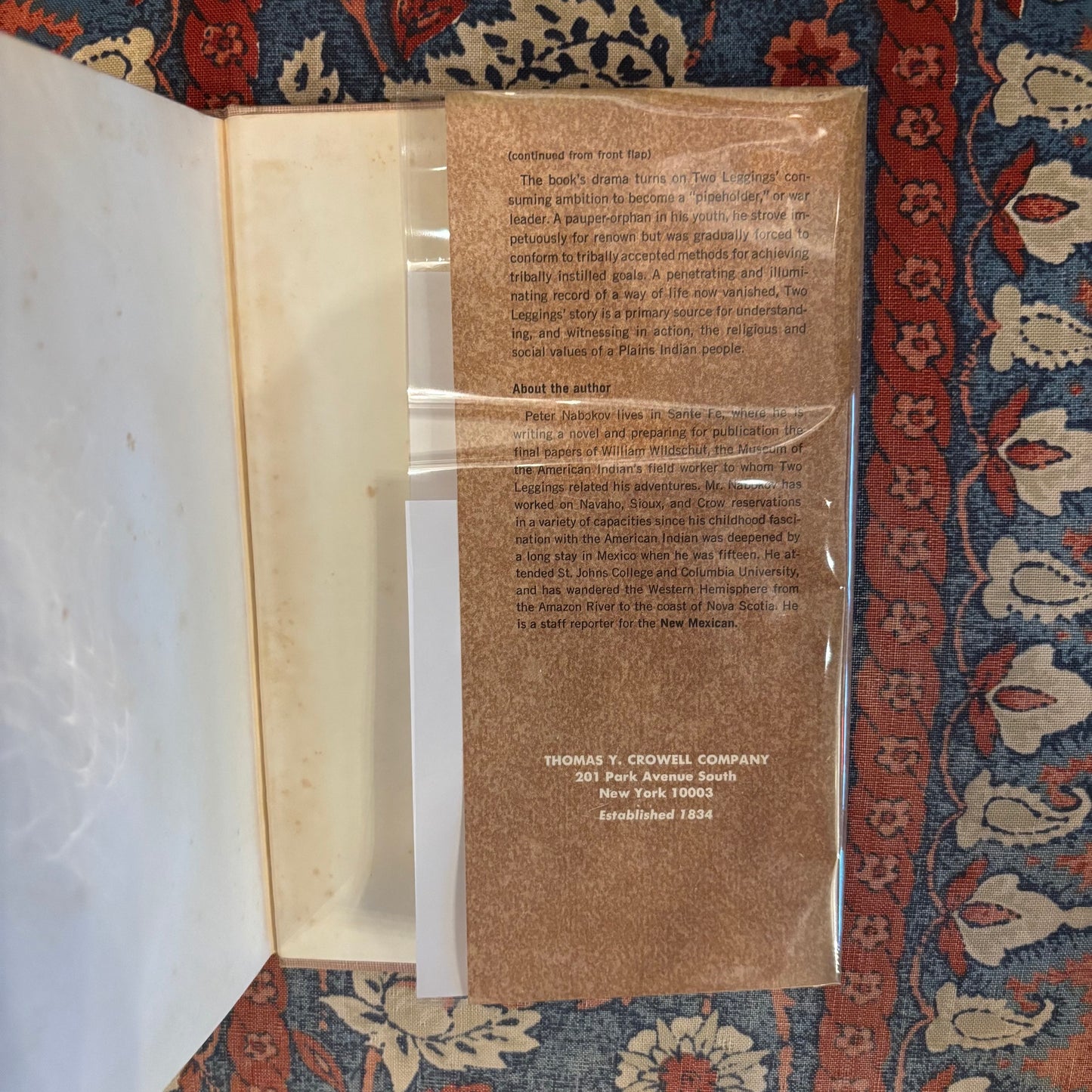 Peter Nabokov - Two Leggings: The Story of a Crow Warrior - First Edition