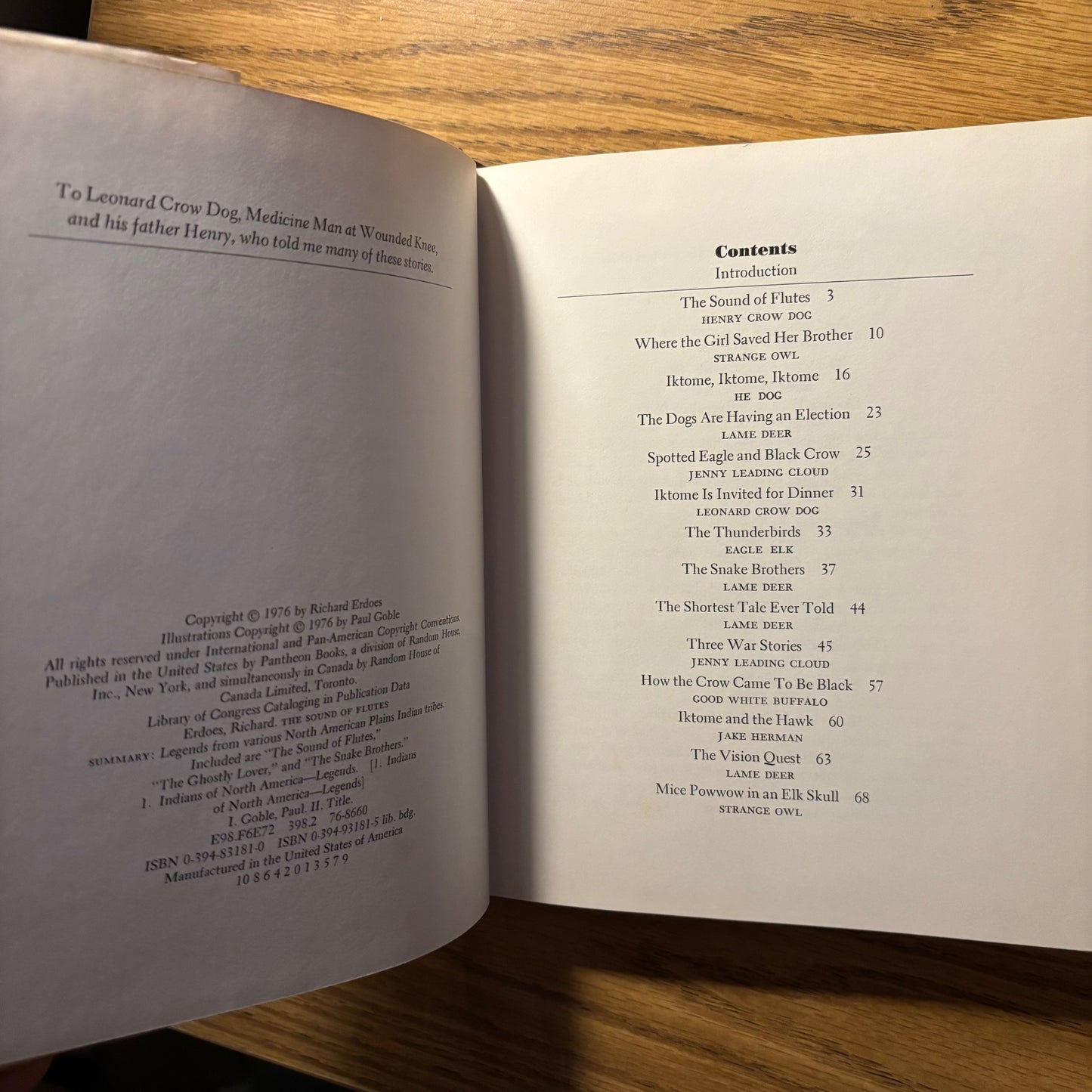 Richard Erdoes, ed. - The Sound of Flutes and Other Indian Legends - First Edition