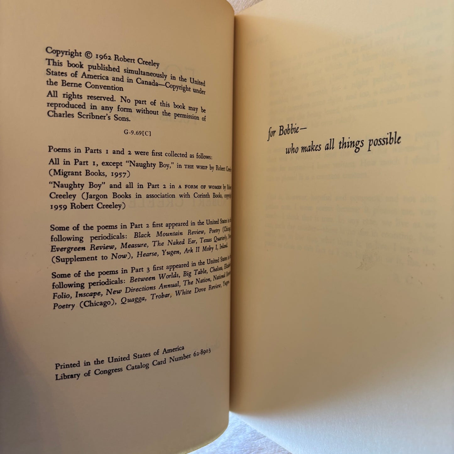 Robert Creeley - For Love - First Edition Paperback