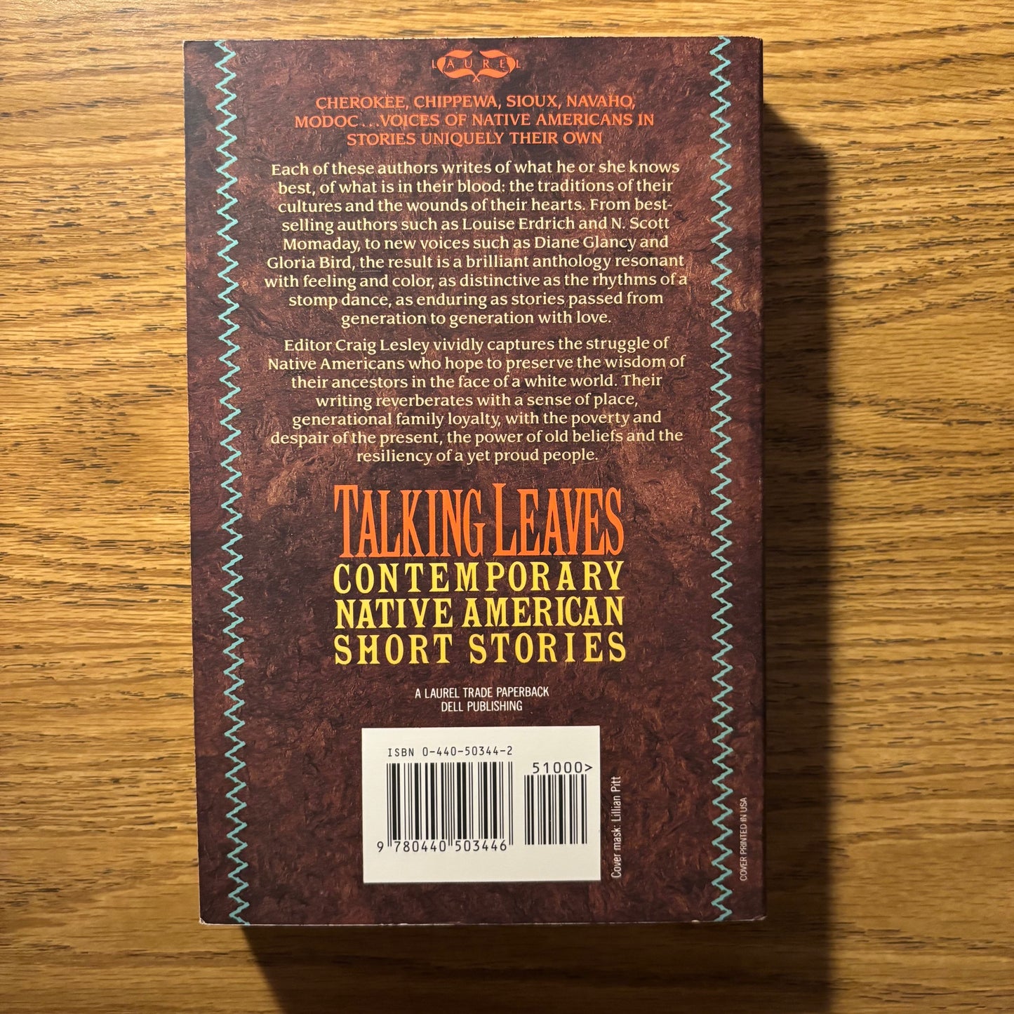 Craig Lesley, ed. - Talking Leaves: Contemporary Native American Short Stories - First Edition