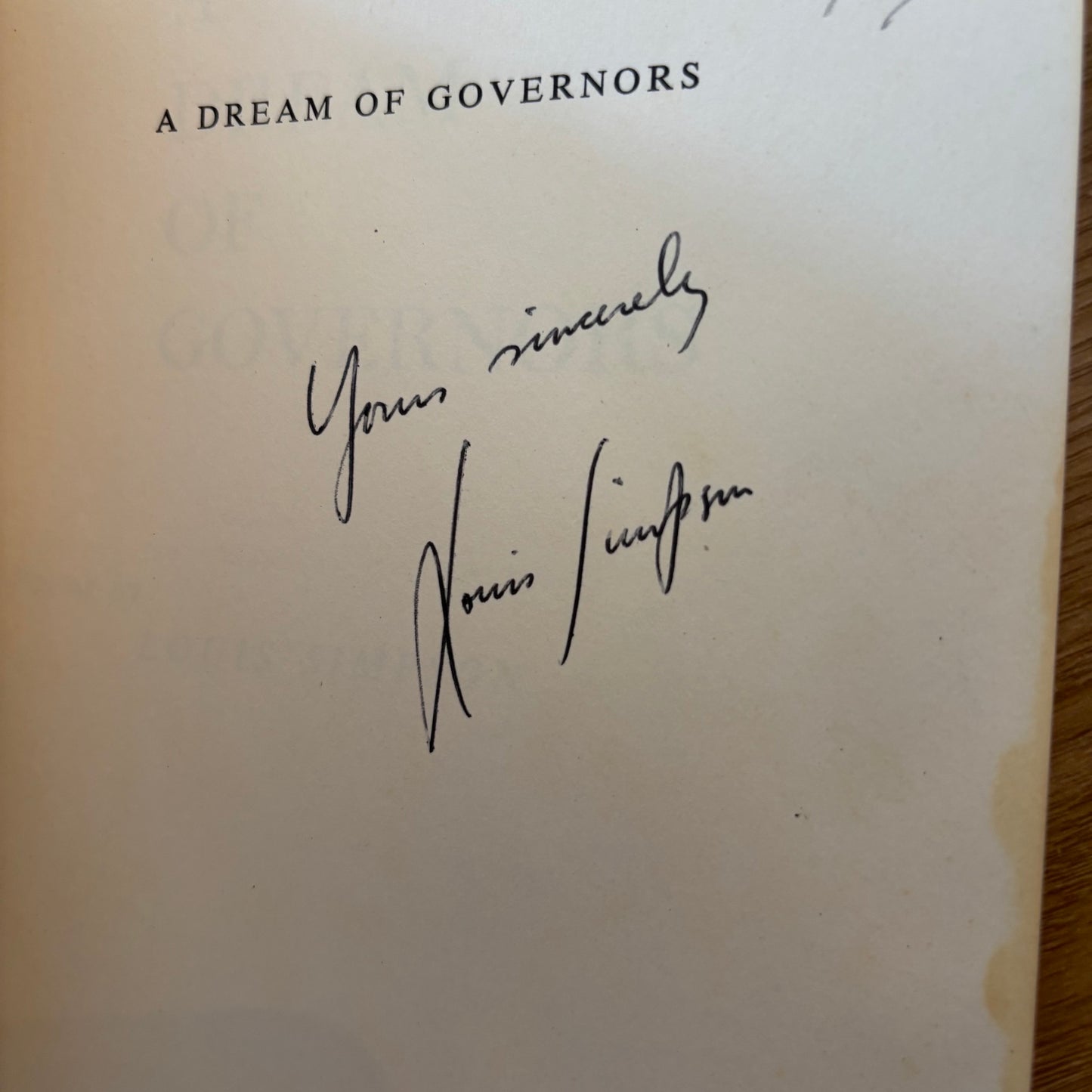 Louis Simpson - A Dream of Governors - Signed First Edition Paperback