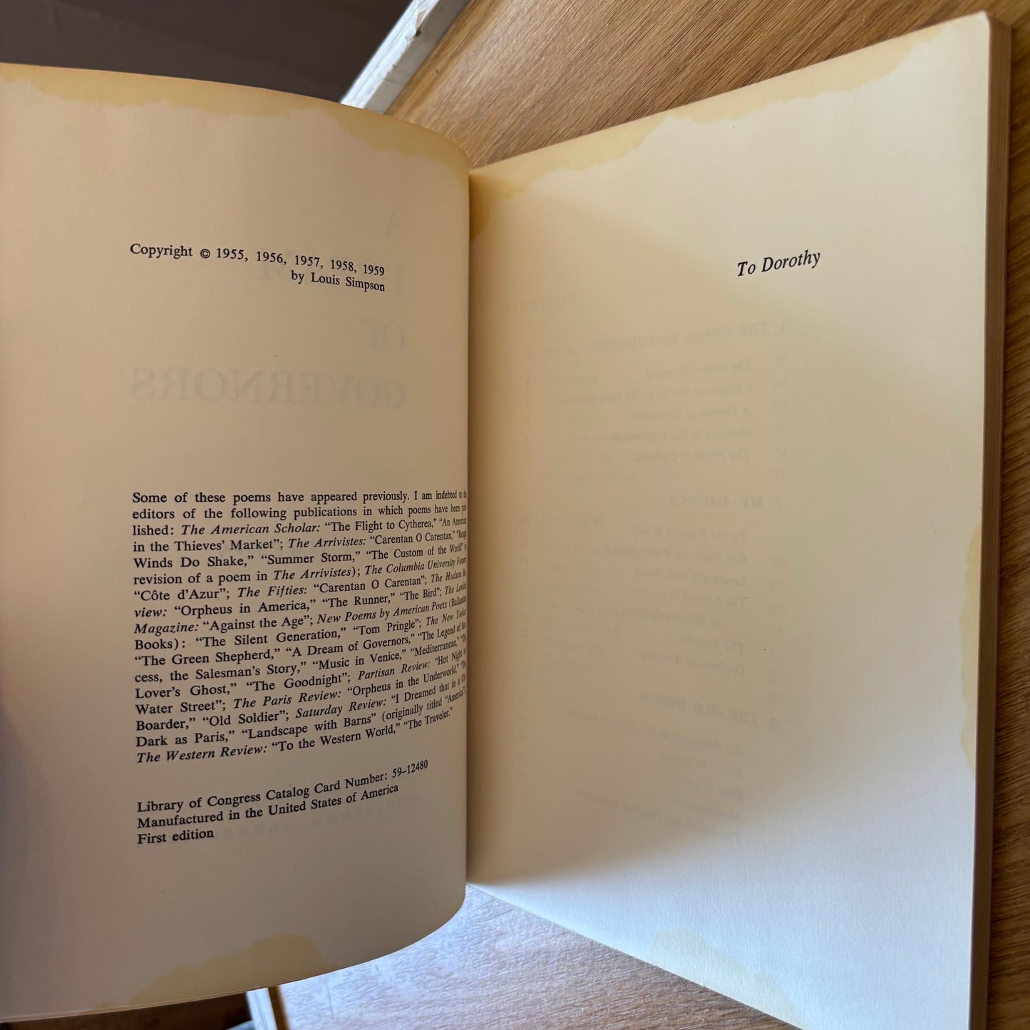 Louis Simpson - A Dream of Governors - Signed First Edition Paperback