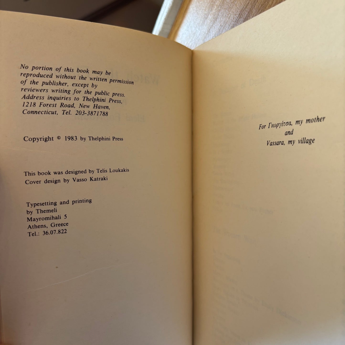 Elena Fourtouni - Watch the Flame - Signed First Edition