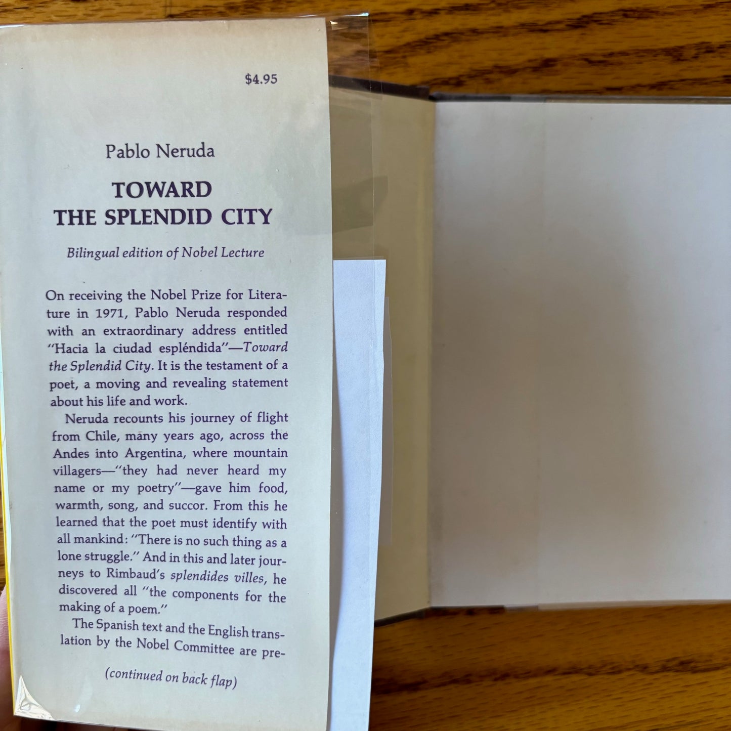 Pablo Neruda - Toward the Splendid City - First Edition