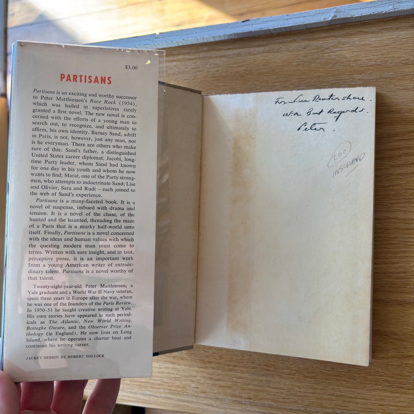 Peter Matthiessen - Partisans - Signed First Edition