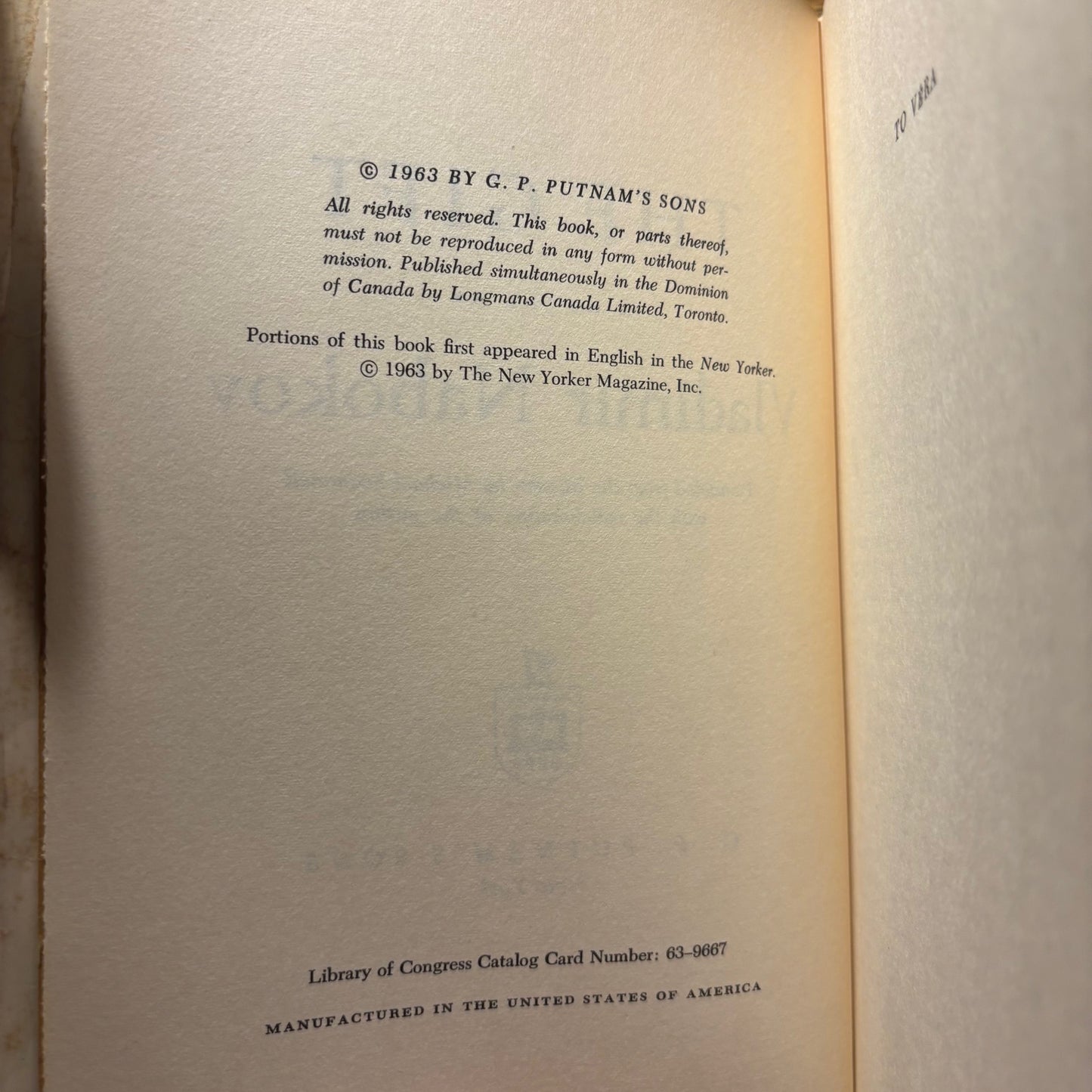 Vladimir Nabokov - The Gift - First Edition