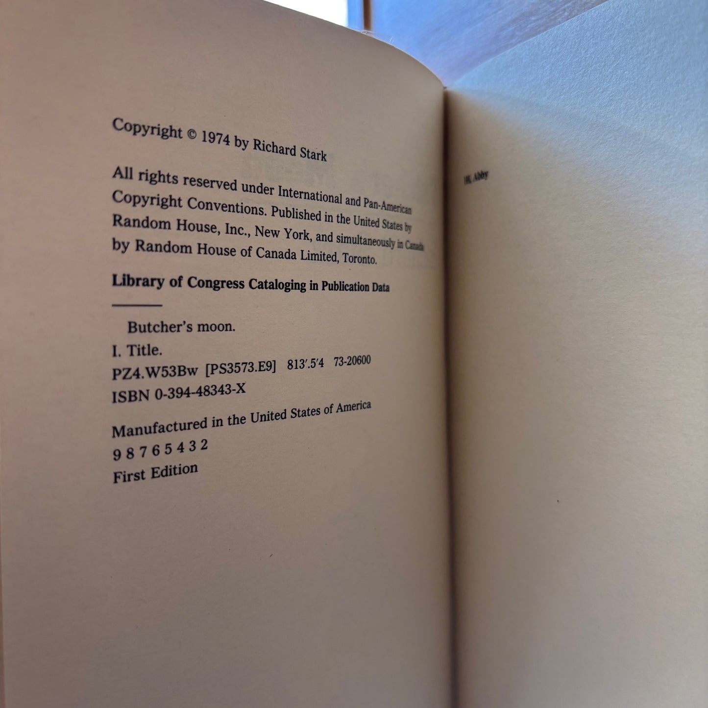 Richard Stark - Butcher's Moon - First Edition