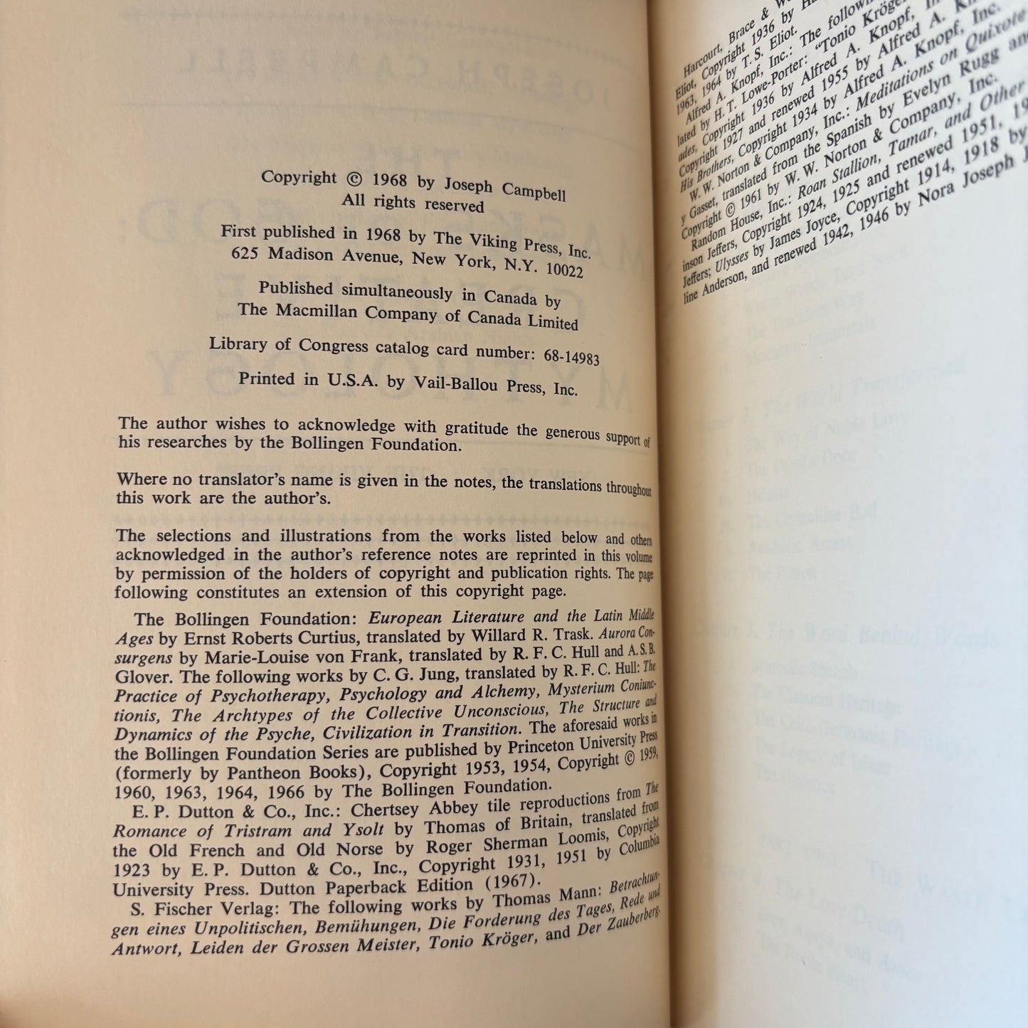 Joseph Campbell - The Masks of God: Creative Mythology - First Edition
