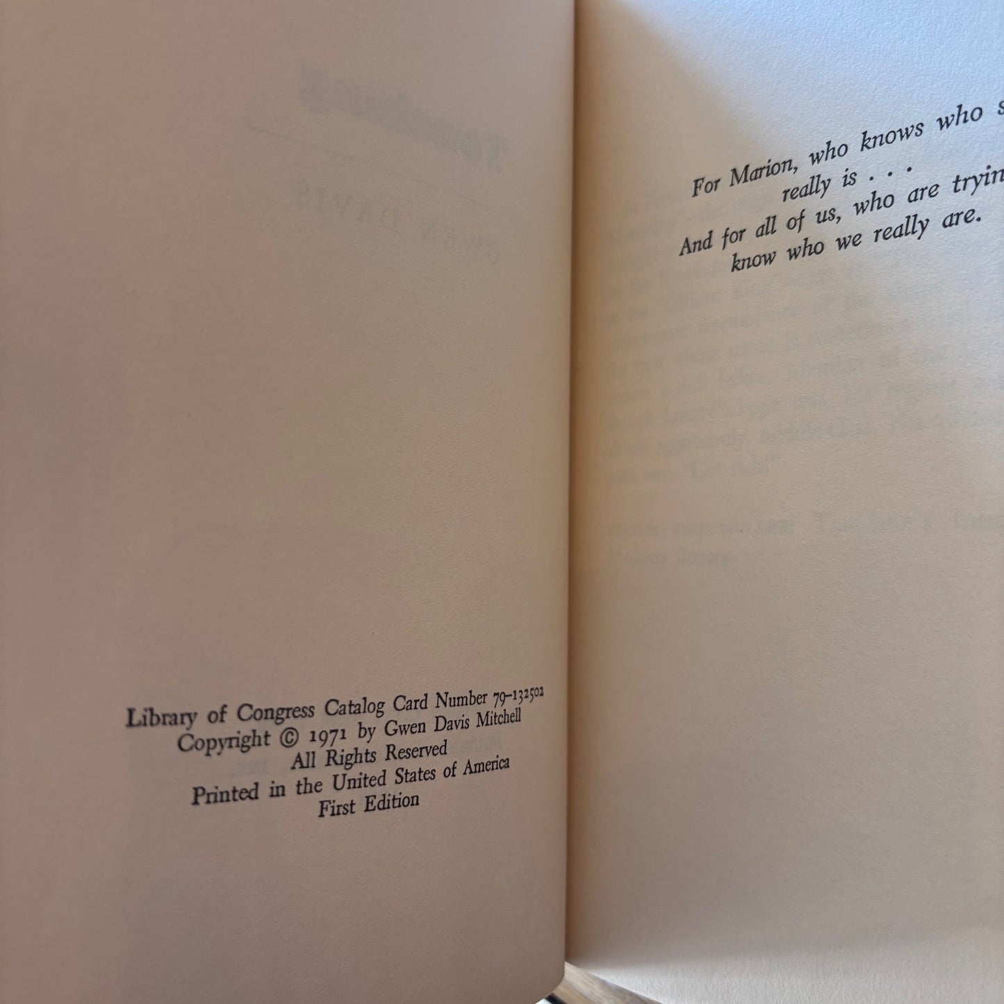 Gwen Davis - Touching - Advance Review Copy