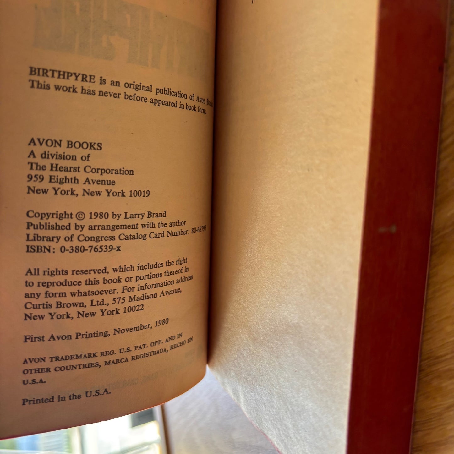 Larry Brand - Birthpyre - First Edition