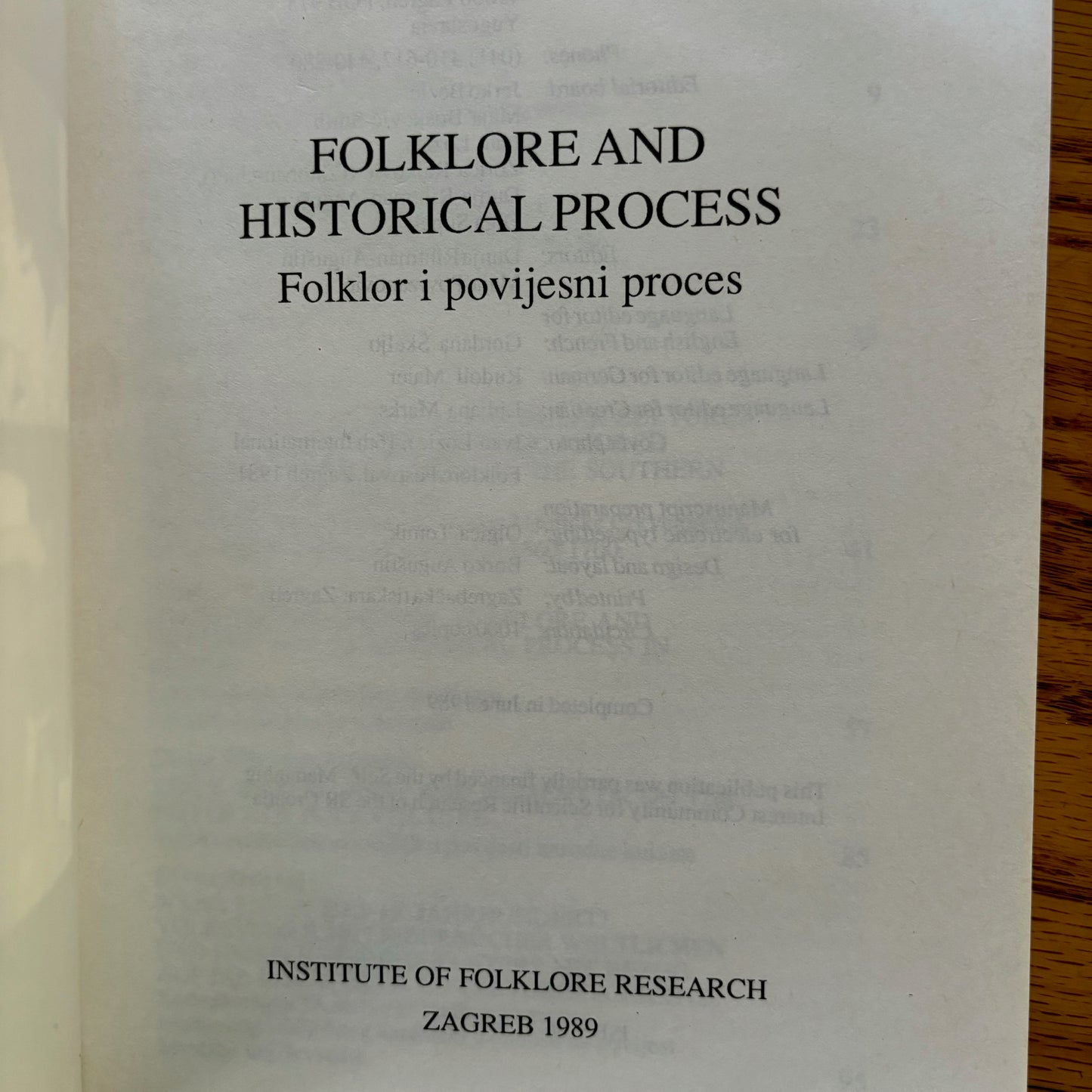 Folklore and Historical Process - Institute of Folklore Research