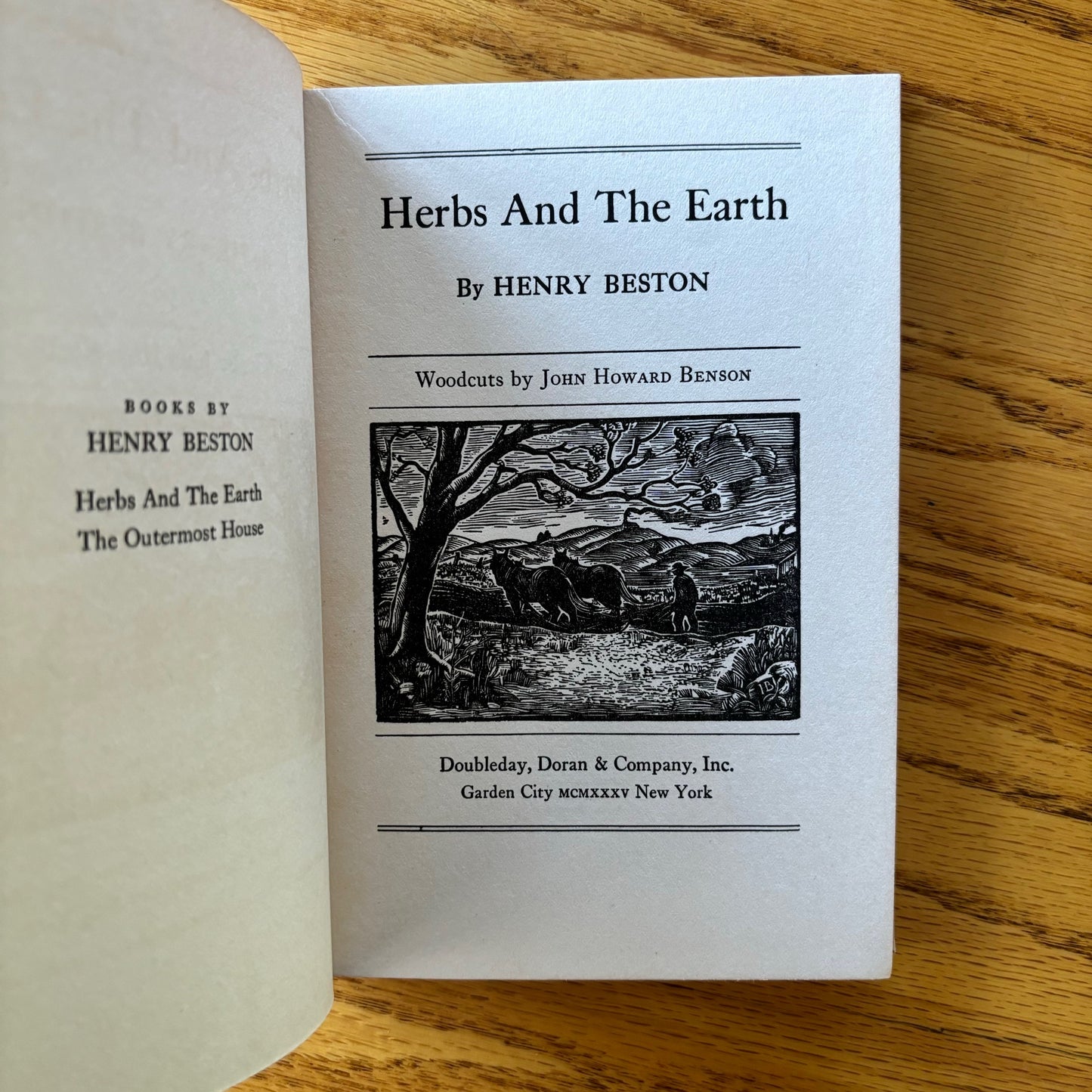 Henry Beston - Herbs and the Earth - First Edition
