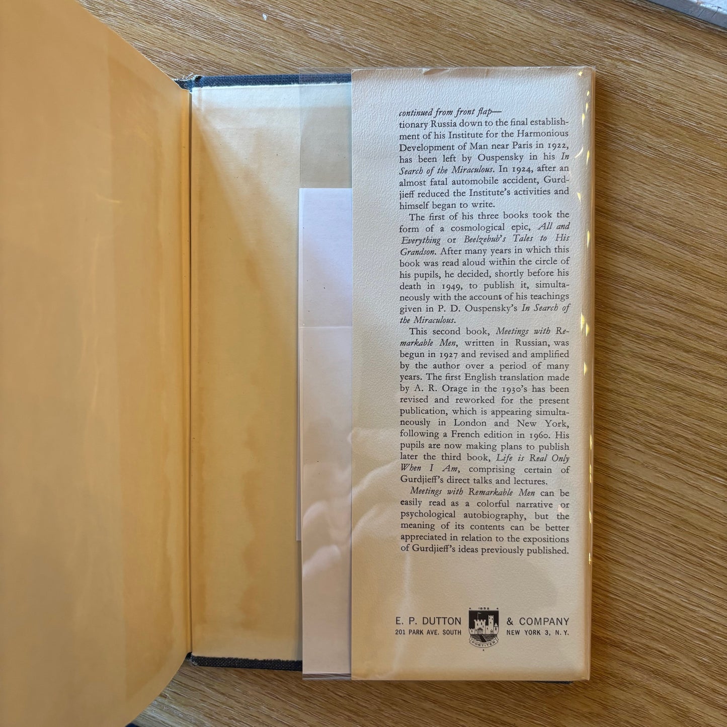 G.I. Gurdjieff - Meetings with Remarkable Men - First Edition Third Printing