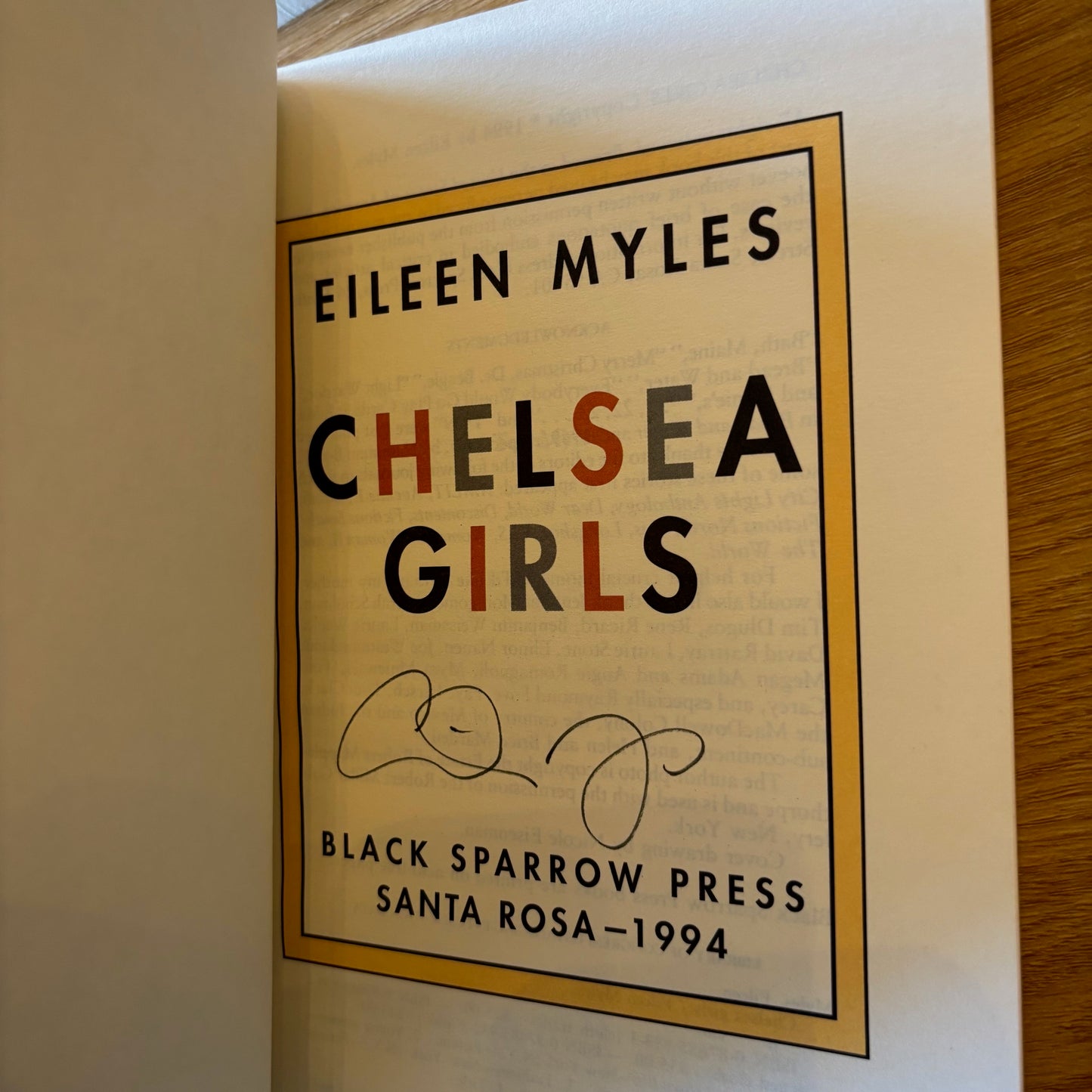 Eileen Myles - Chelsea Girls - Signed First Edition Paperback